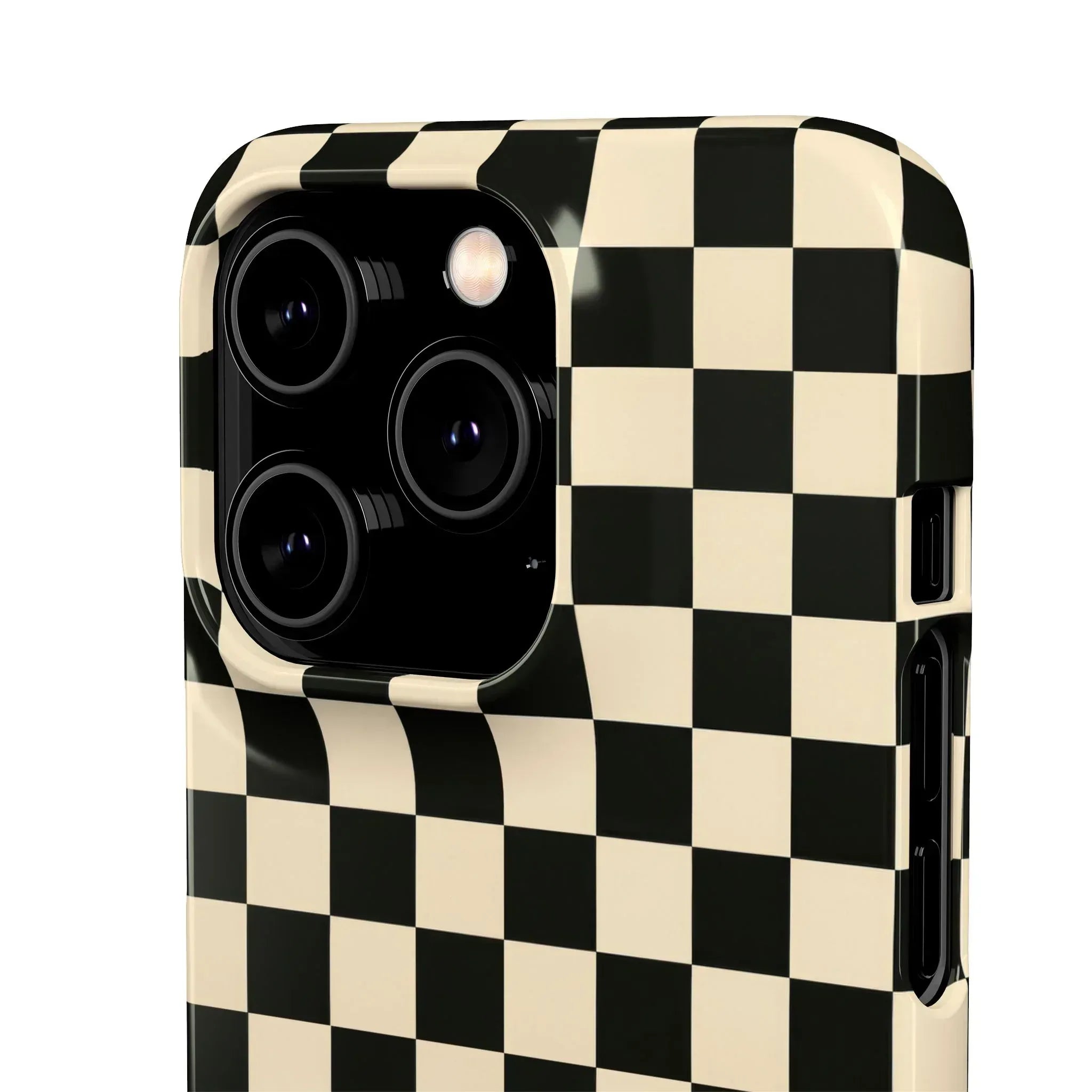 Stylish Matte Checker Phone Case for iPhone 11-17 and Galaxy S20-S25 - KARARMDESIGN