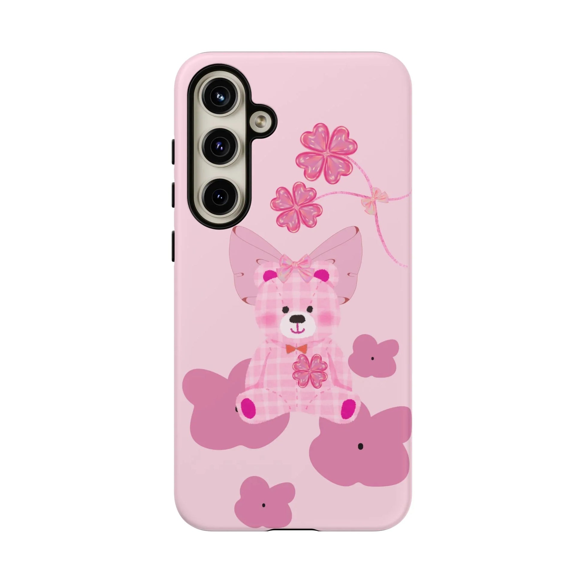 Pink Teddy Bear Phone Cases for iPhone, Pixel and Galaxy - KARARMDESIGN