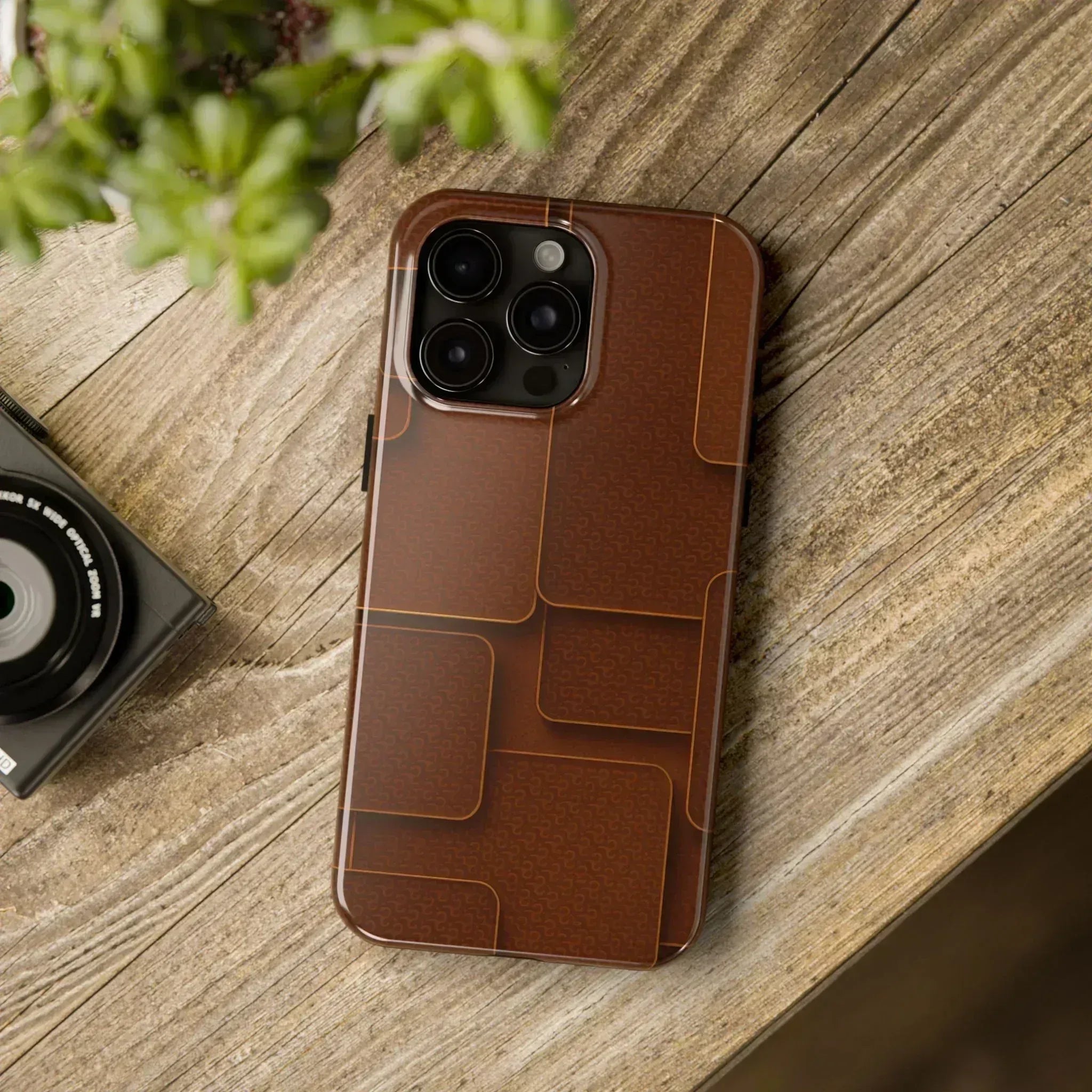 Textured Brown Phone Case for iPhone 7-16 and Samsung Galaxy S21-S24 - KARARMDESIGN