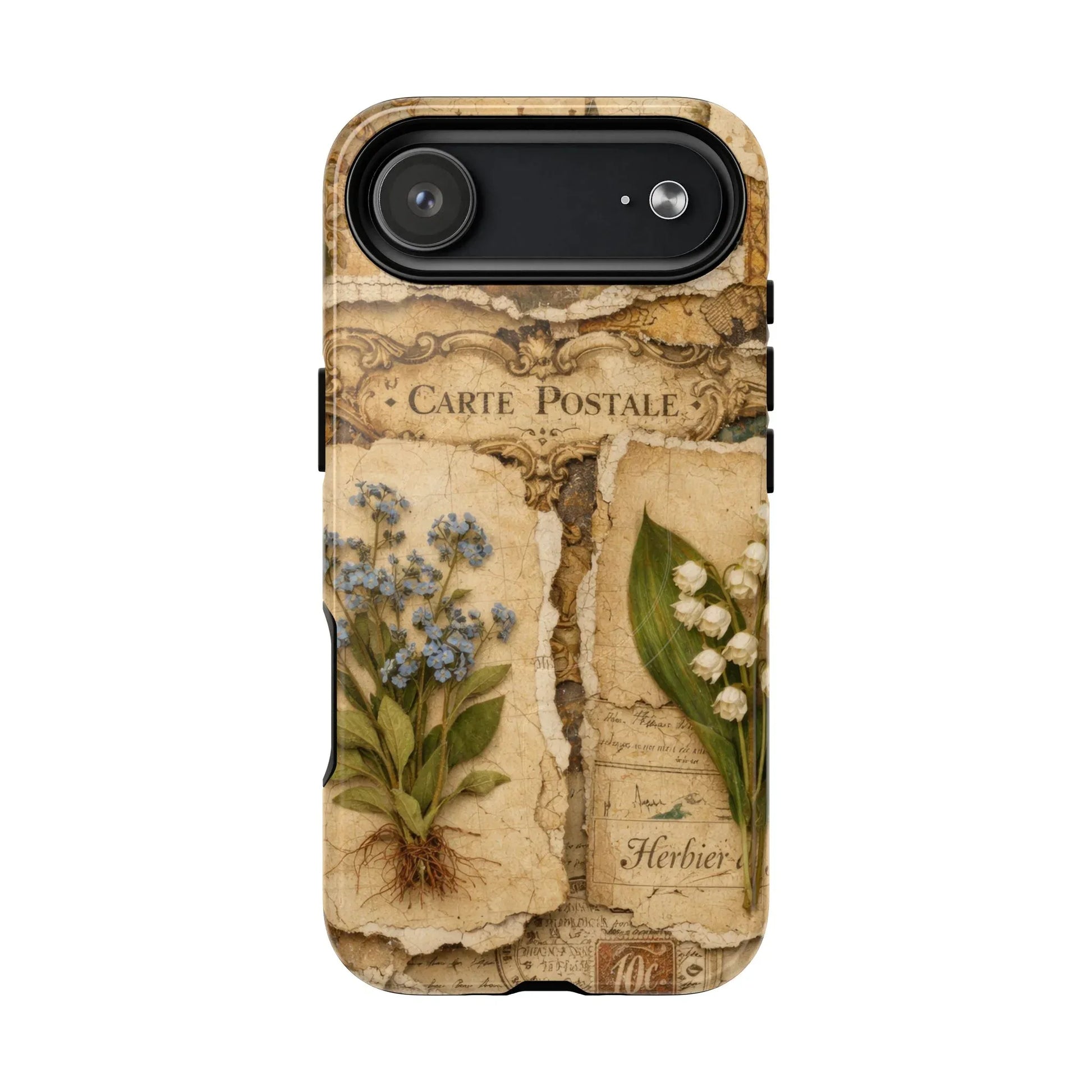 Vintage Botanical Postcard Phone Case for iPhone 13-17 - KARARMDESIGN