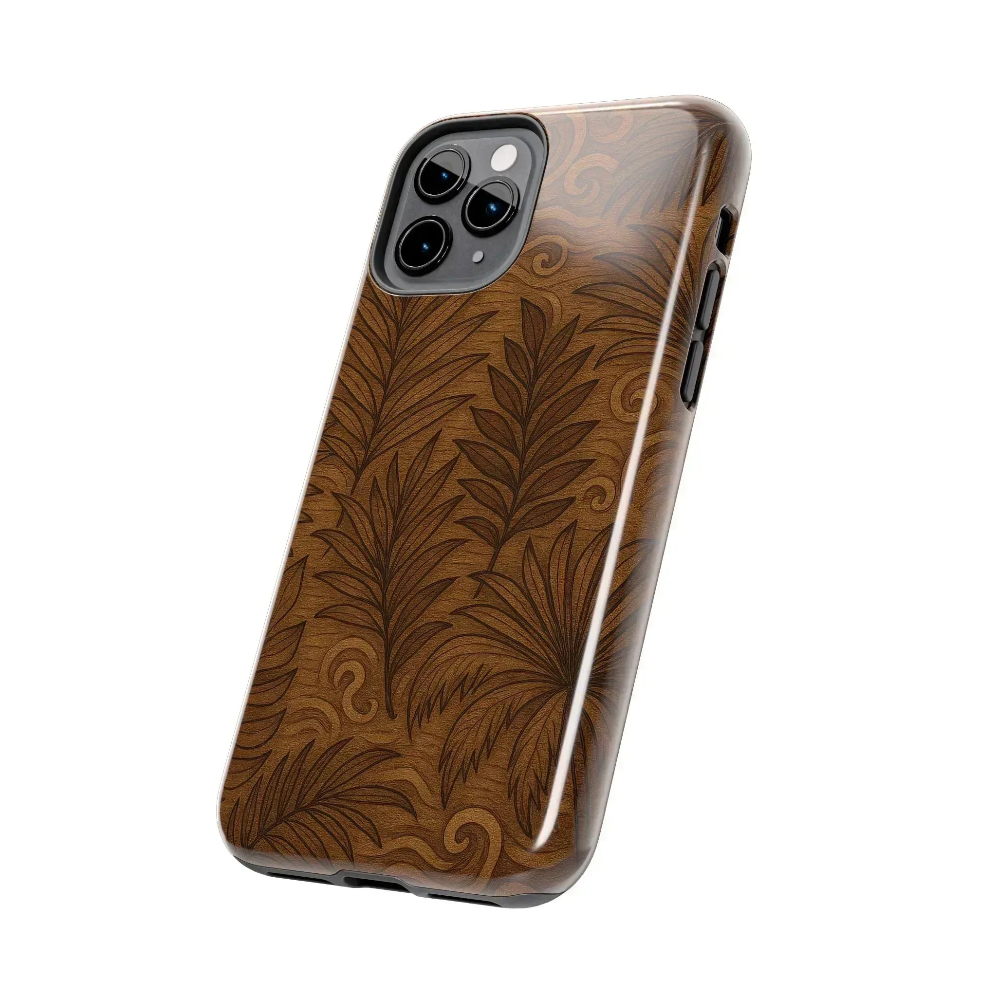 Wood Leaf Armor Phone Case for iPhone and Galaxy - KARARMDESIGN