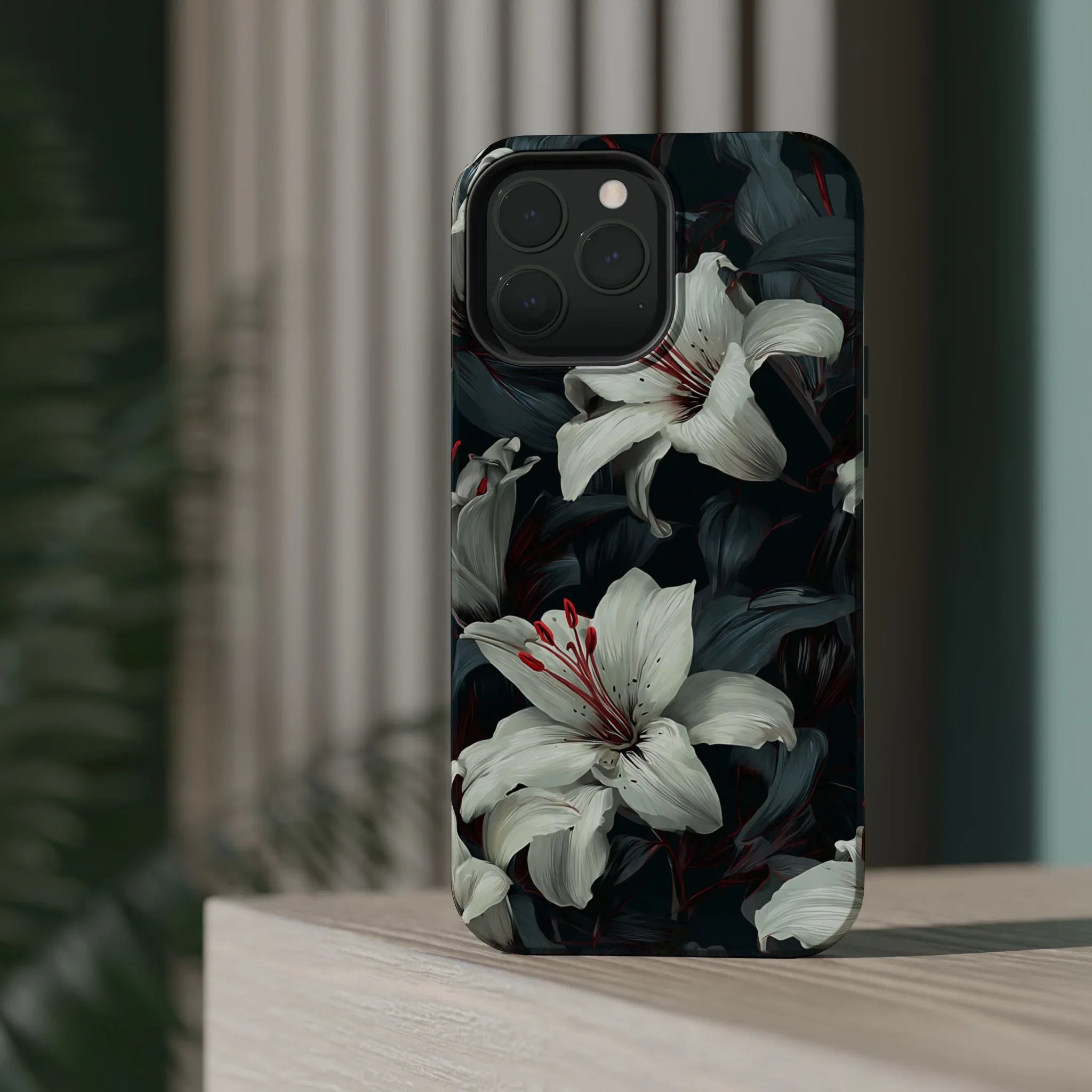 White Lily Floral Phone Case for iPhone 13-17 - KARARMDESIGN