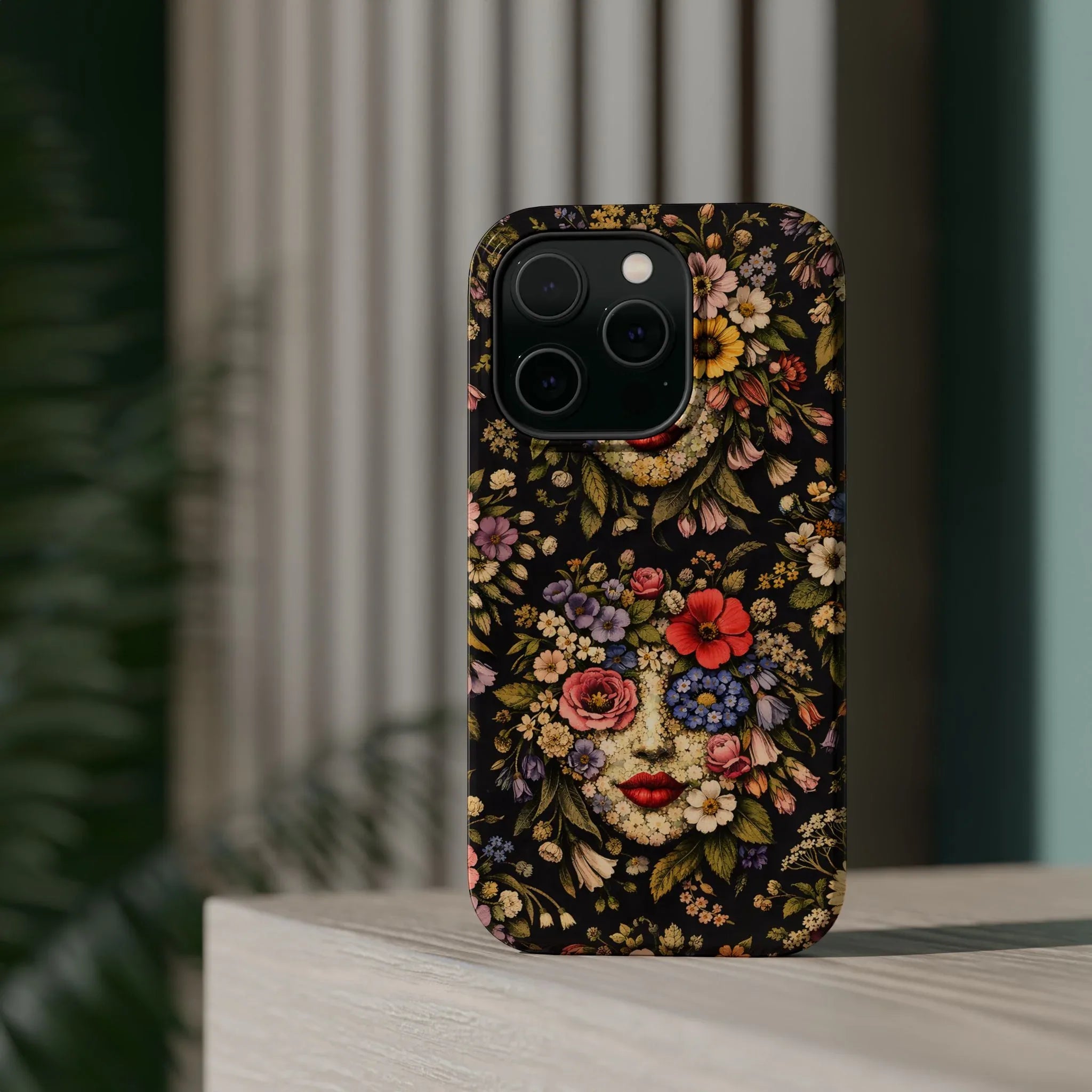 Vintage Flower Face Phone Case for iPhone 13-17 - KARARMDESIGN