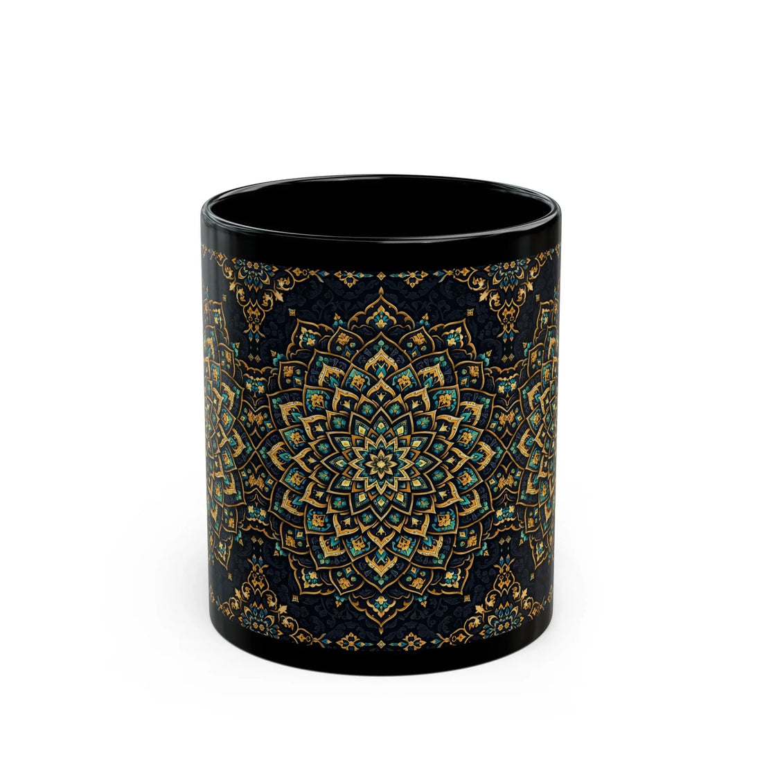 Ornate Mandala Mug - Black Mug (11oz, 15oz) - KARARMDESIGN
