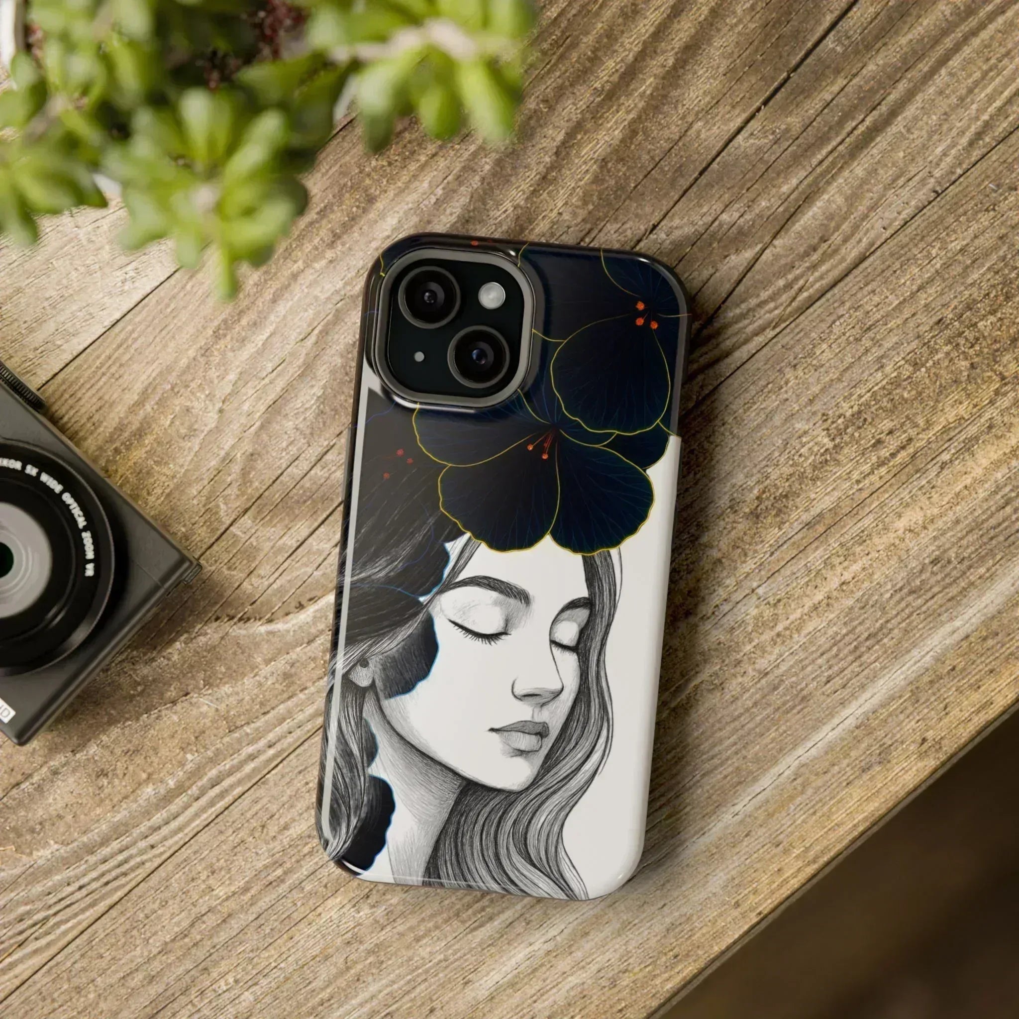 Dark Floral Elegance Phone Case for iPhone 13-16 - KARARMDESIGN