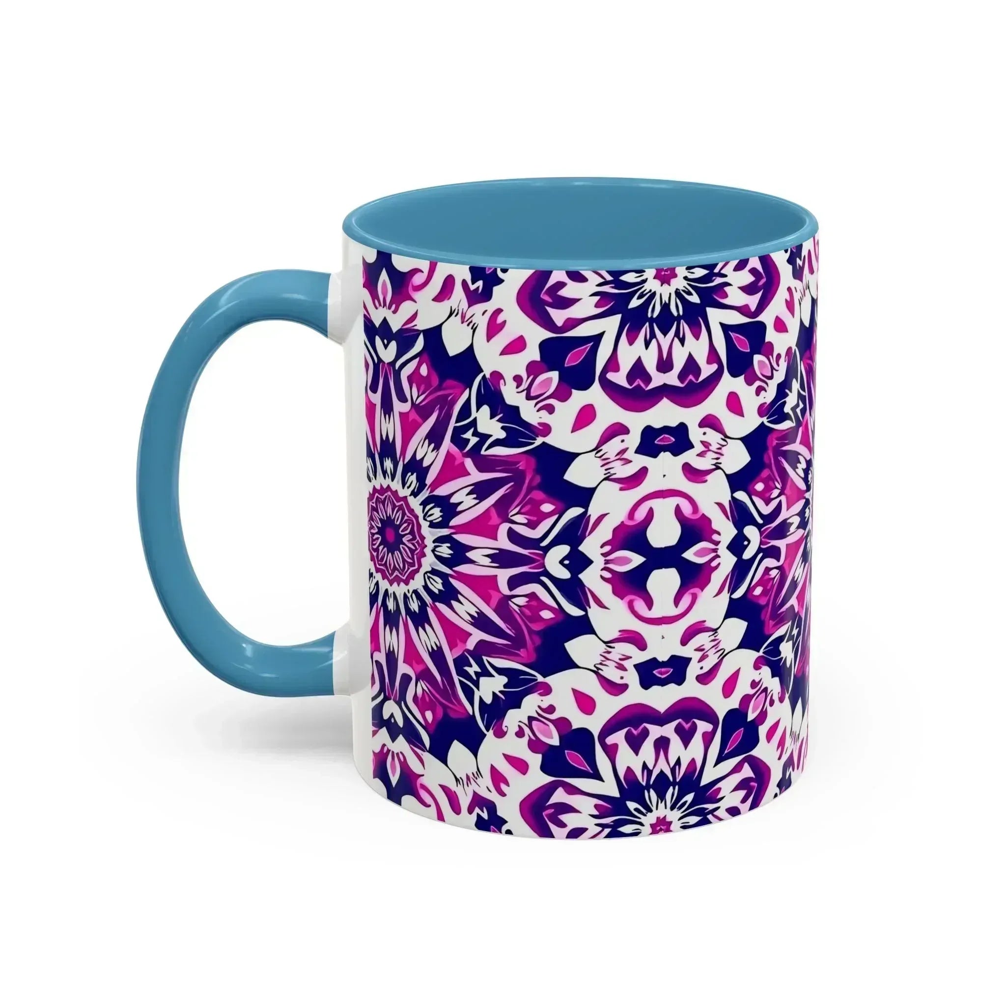 Vibrant Mandala Burst Ceramic Coffee Mug -11 & 15oz - KARARMDESIGN