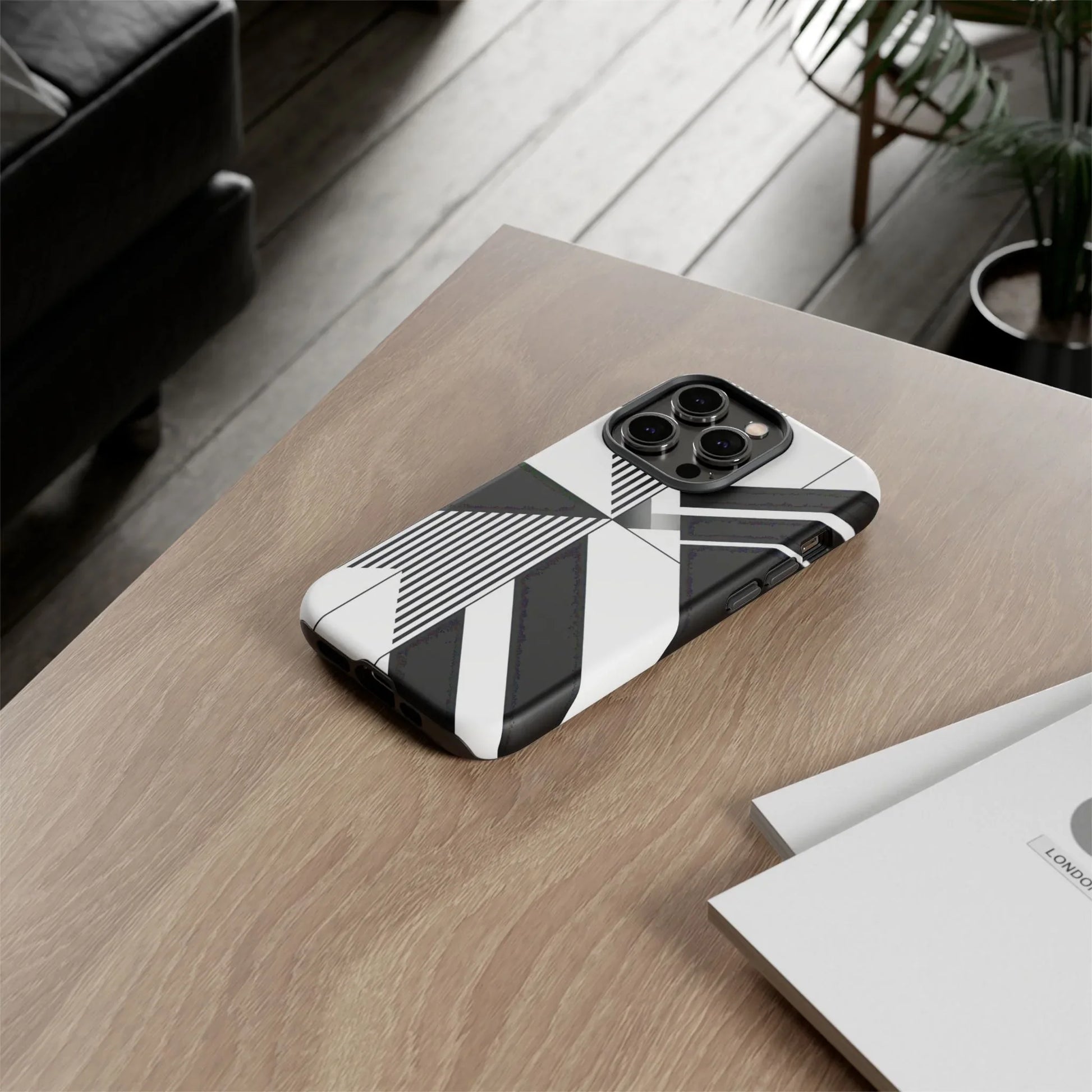 Monochrome Tough Phone Case for iPhone 11-16 and Galaxy S20–S25 - KARARMDESIGN