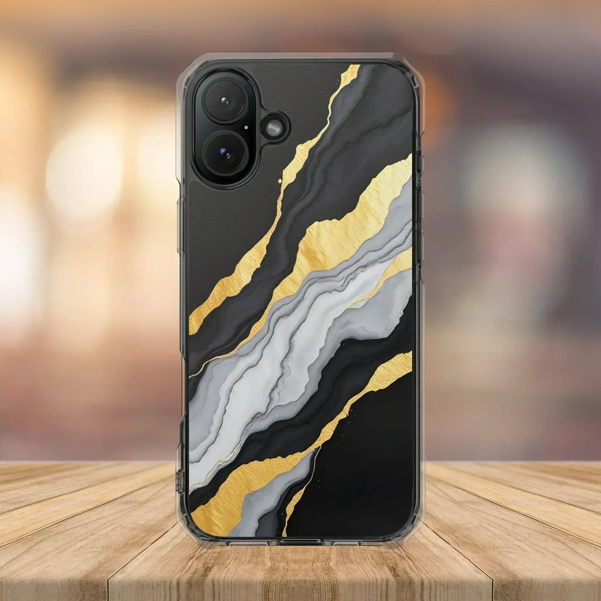Luxury Black and Gold Marble Magnetic Phone Case for iPhone 14-16 Models - KARARMDESIGN
