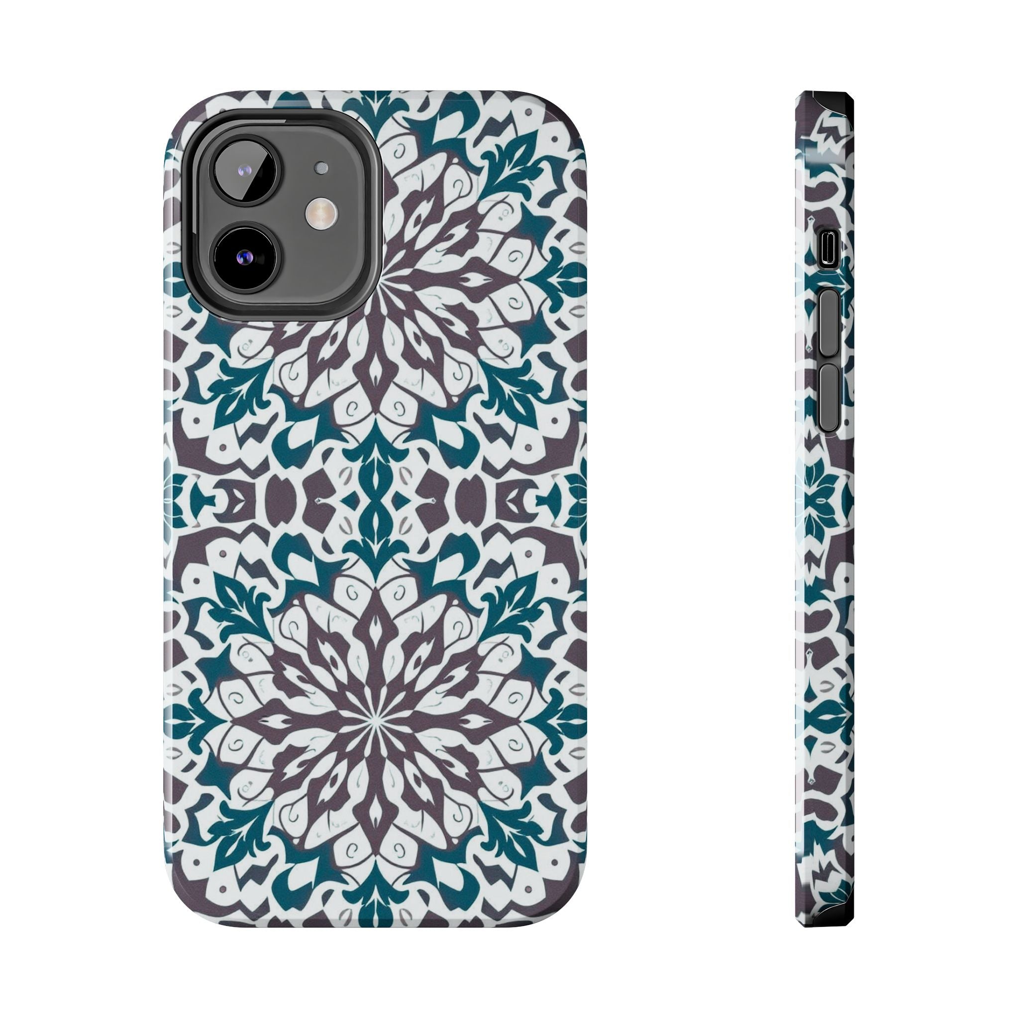 Symmetrical Mandala Phone Case for iPhone 11-17 and Galaxy S21-S25