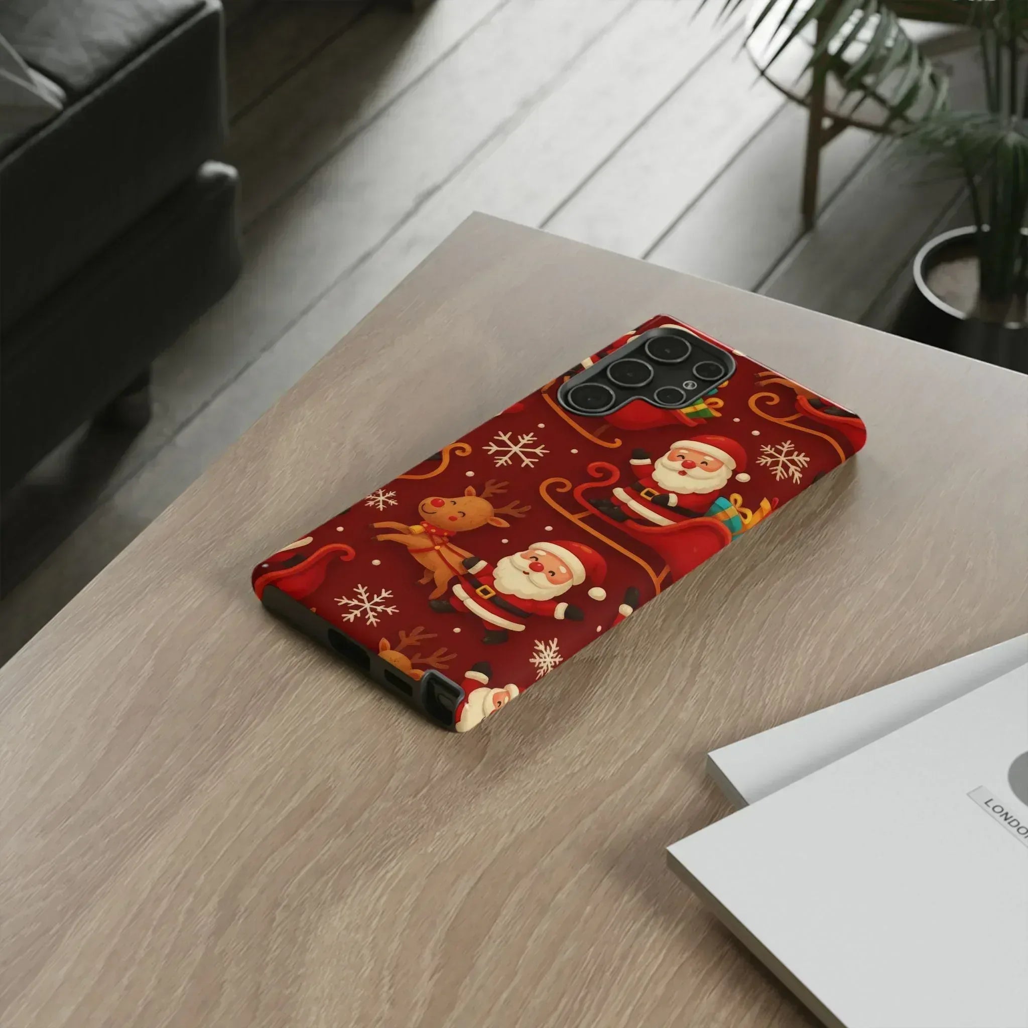 Santa Sleigh Ride Phone Case for iPhone 11-17 and Galaxy S10-S25 - KARARMDESIGN