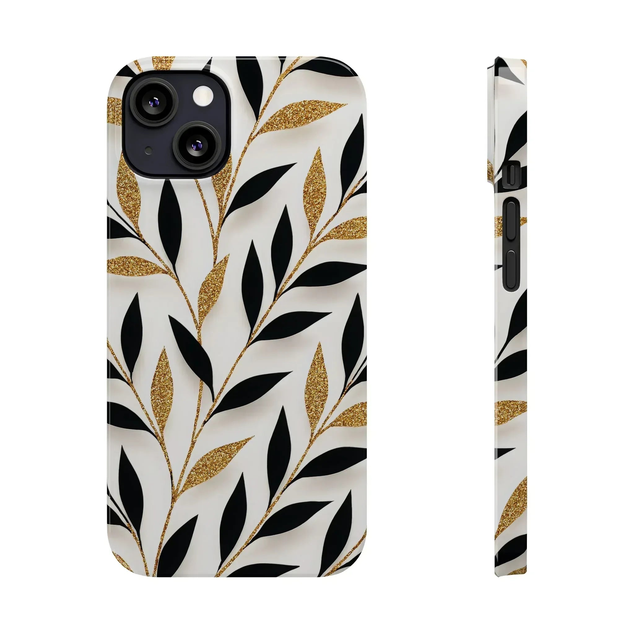 Botanical Gold Leaf Phone Case for iPhone 11-17 - KARARMDESIGN