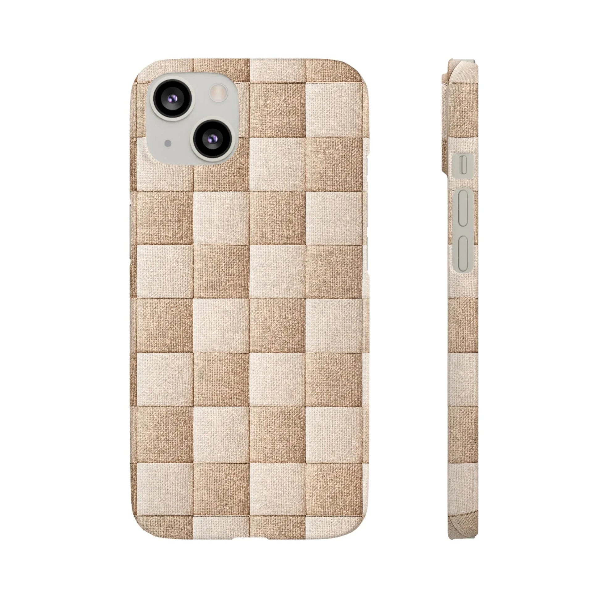 Beige Woven Phone Case for iPhone 11-17 and Galaxy S20-S25 - KARARMDESIGN
