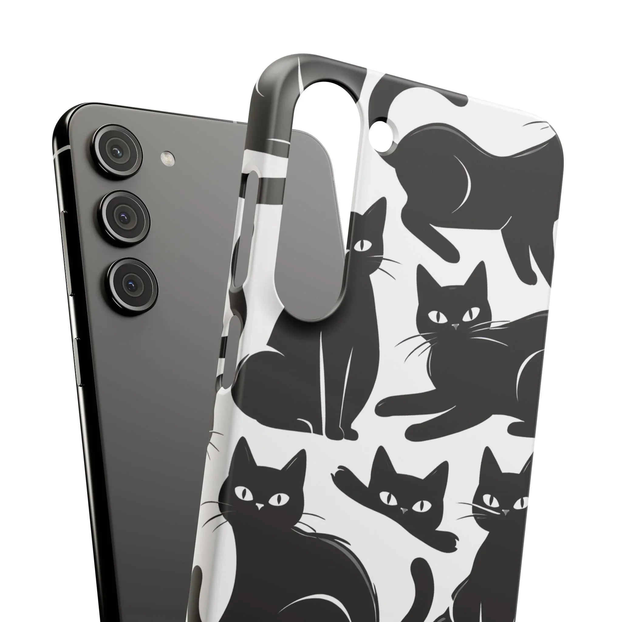 Black Cats Phone Case for iPhone 11-17 and Galaxy S20-S25 - KARARMDESIGN