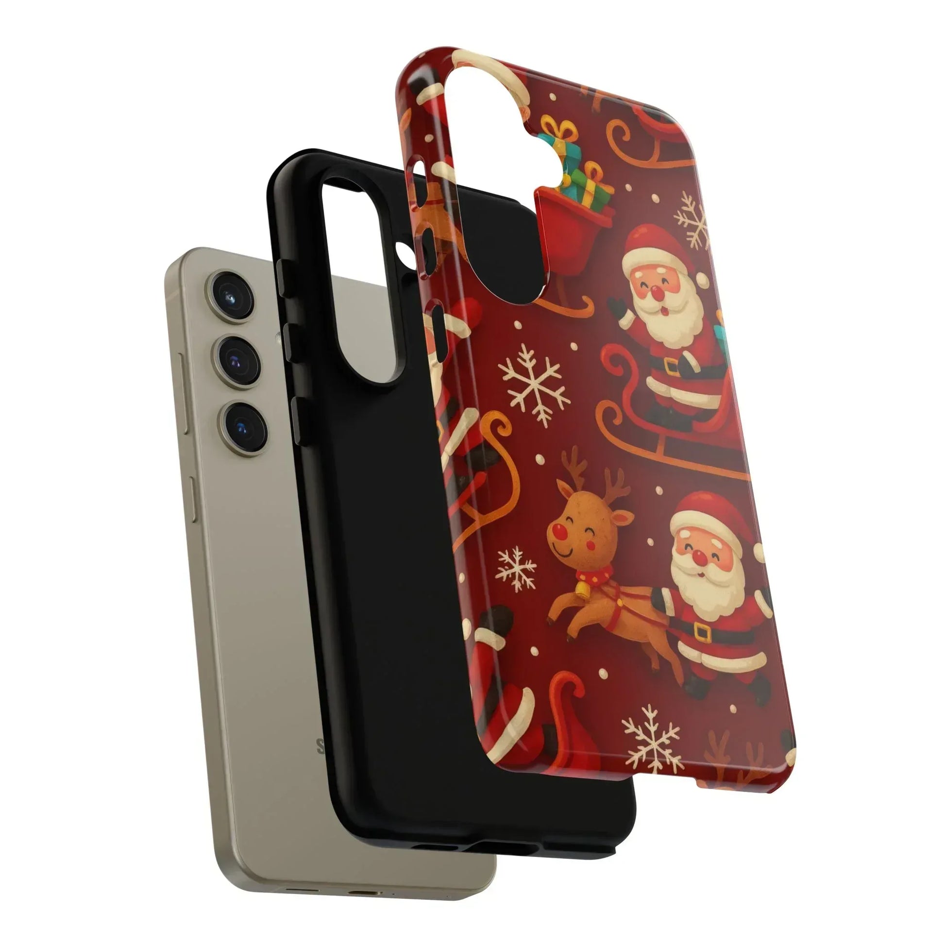 Santa Sleigh Ride Phone Case for iPhone 11-17 and Galaxy S10-S25 - KARARMDESIGN
