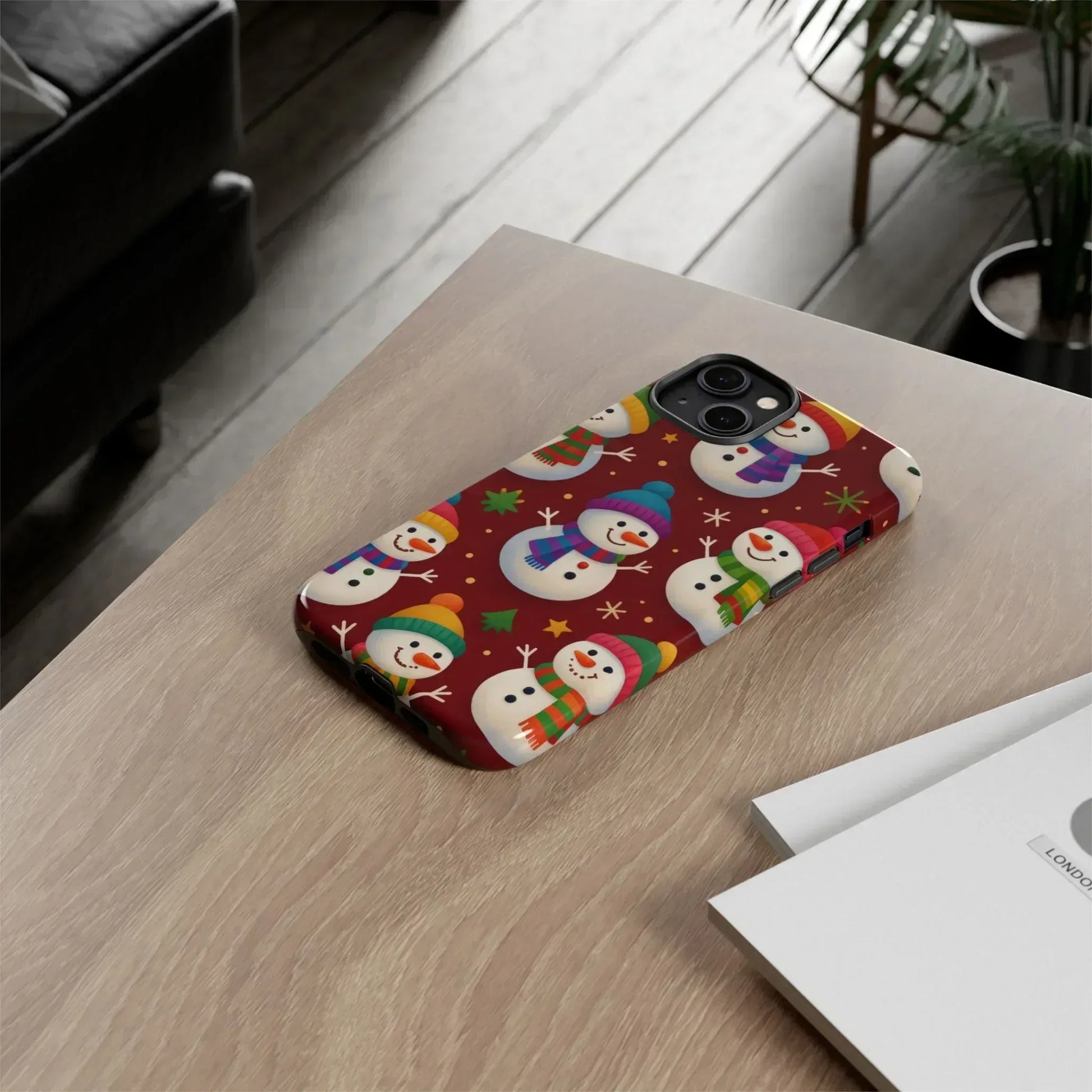 Festive Snowmen Parade Phone Case for iPhone 11–17 and Galaxy S10–S25 - KARARMDESIGN