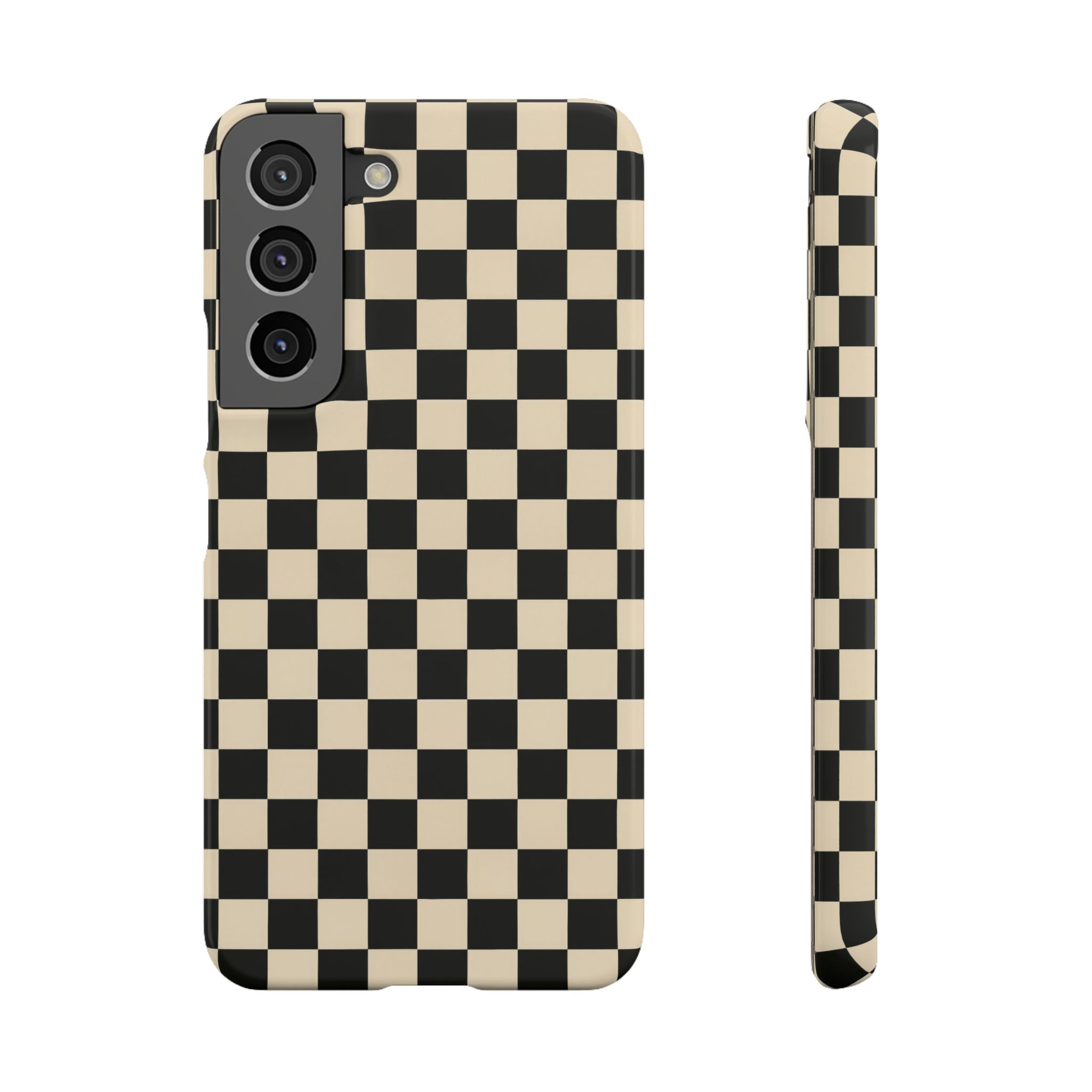 Stylish Matte Checker Phone Case for iPhone 11-17 & Galaxy S20-S26