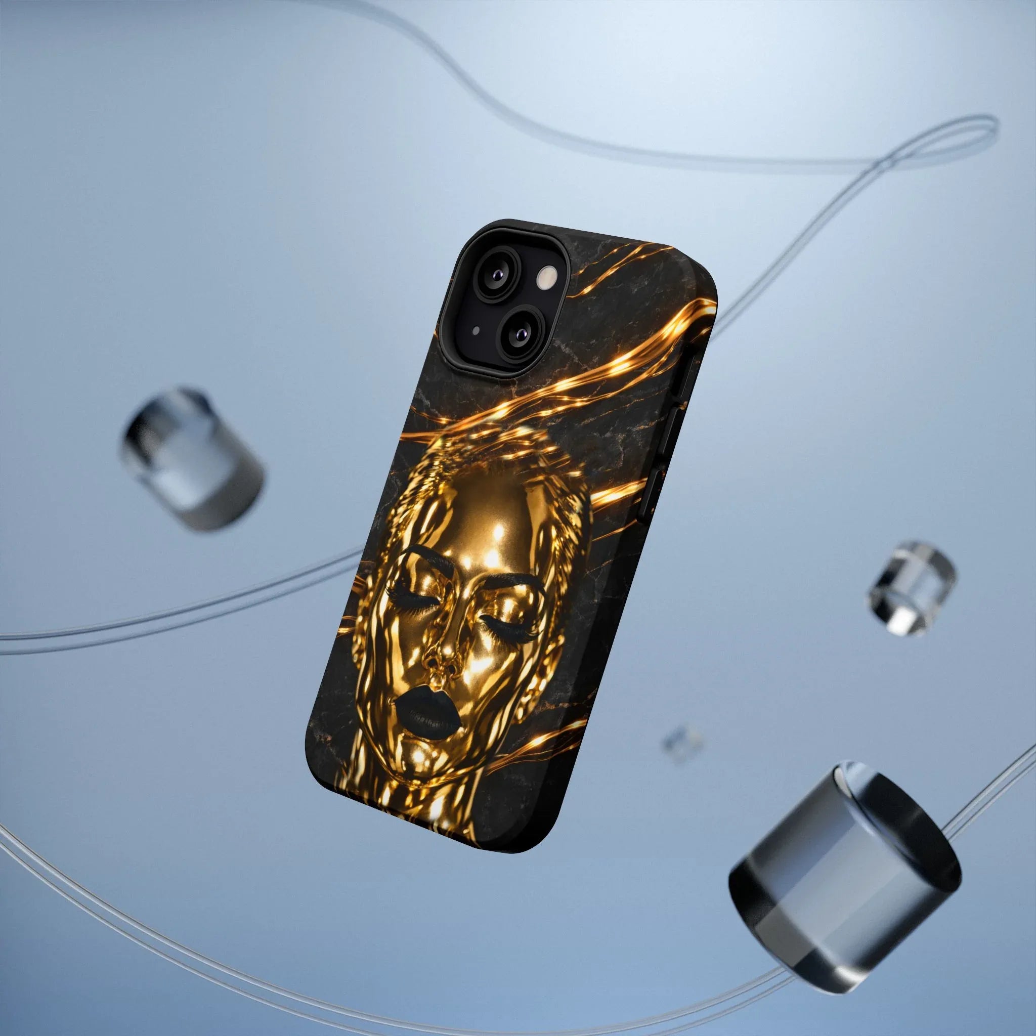 Luxury Gold Portrait Phone Case for iPhone 11-17 and Galaxy S21-S25 - KARARMDESIGN