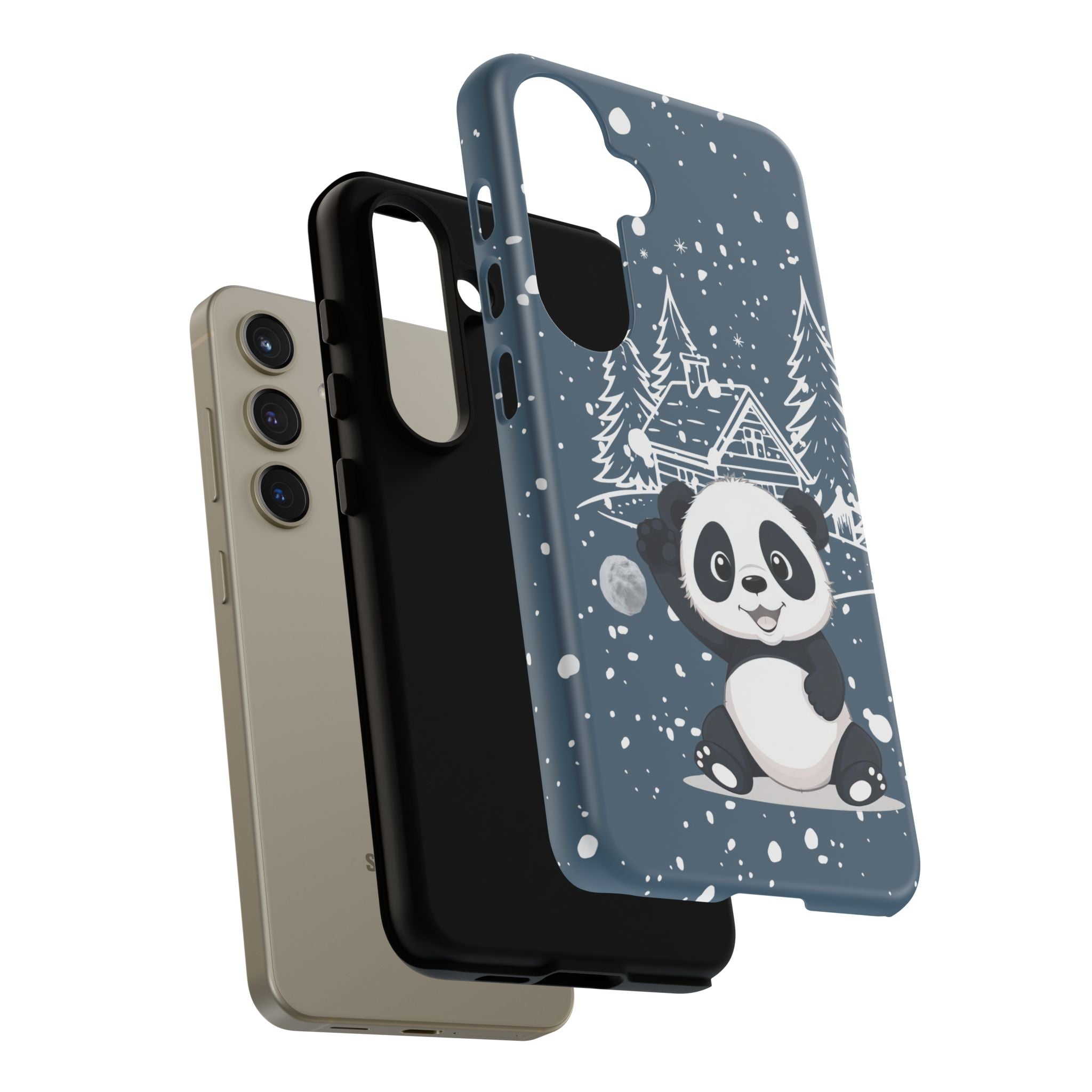 Cute Panda Phone Case for Samsung Galaxy S20–S26 & Google Pixel 6–9