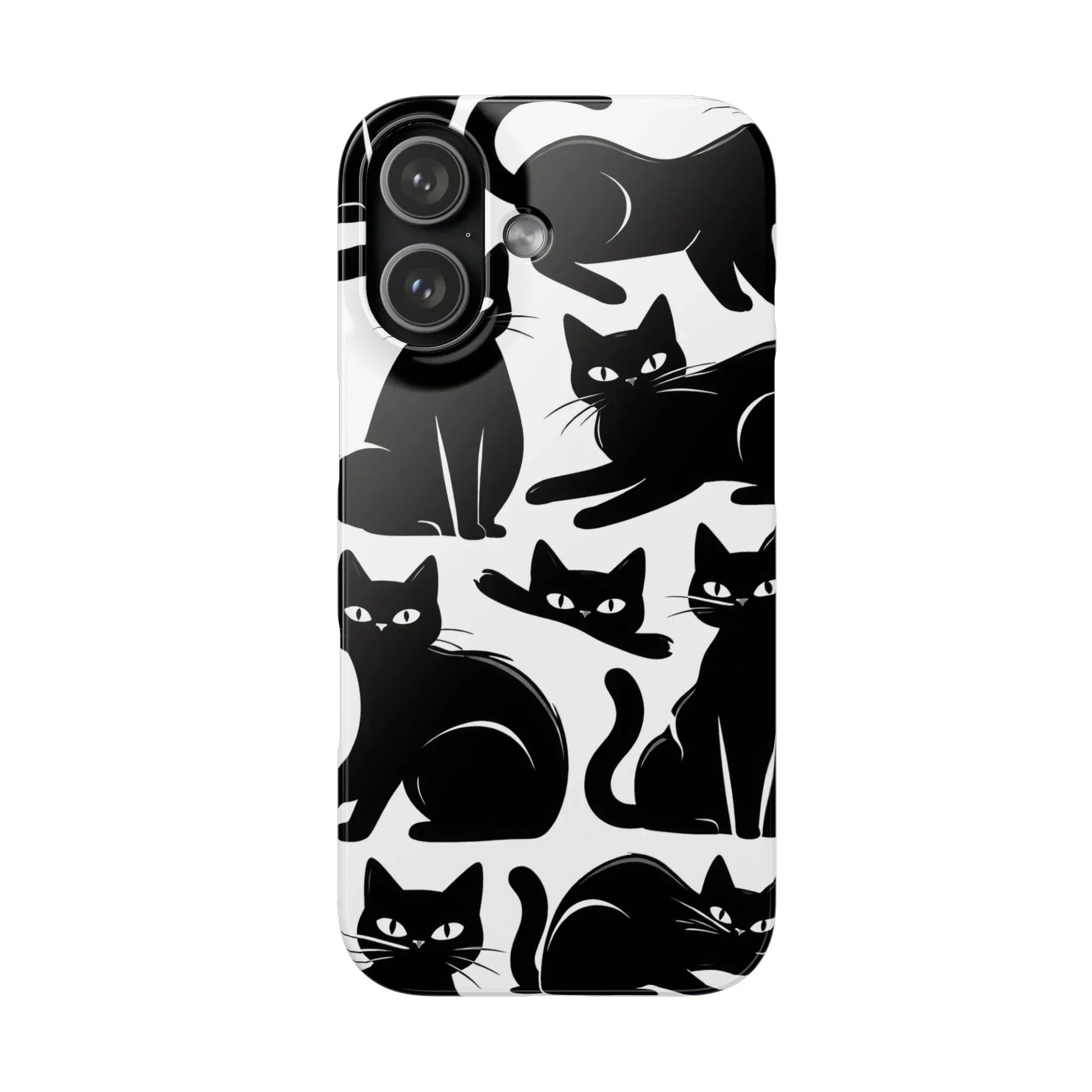 Black Cats Phone Case for iPhone 11-17 and Galaxy S20-S25 - KARARMDESIGN