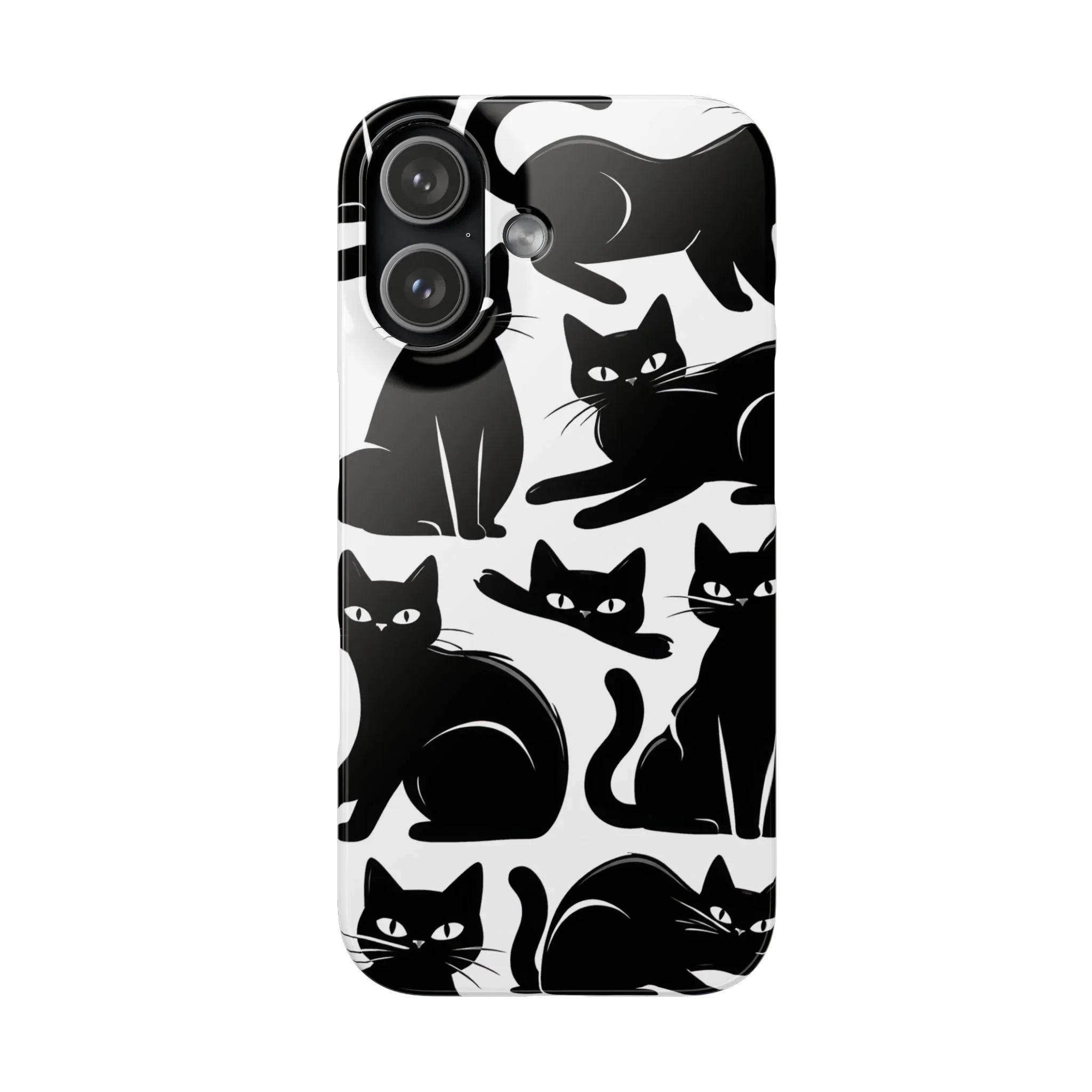 Black Cats Phone Case for iPhone 11-17 and Galaxy S20-S25 - KARARMDESIGN