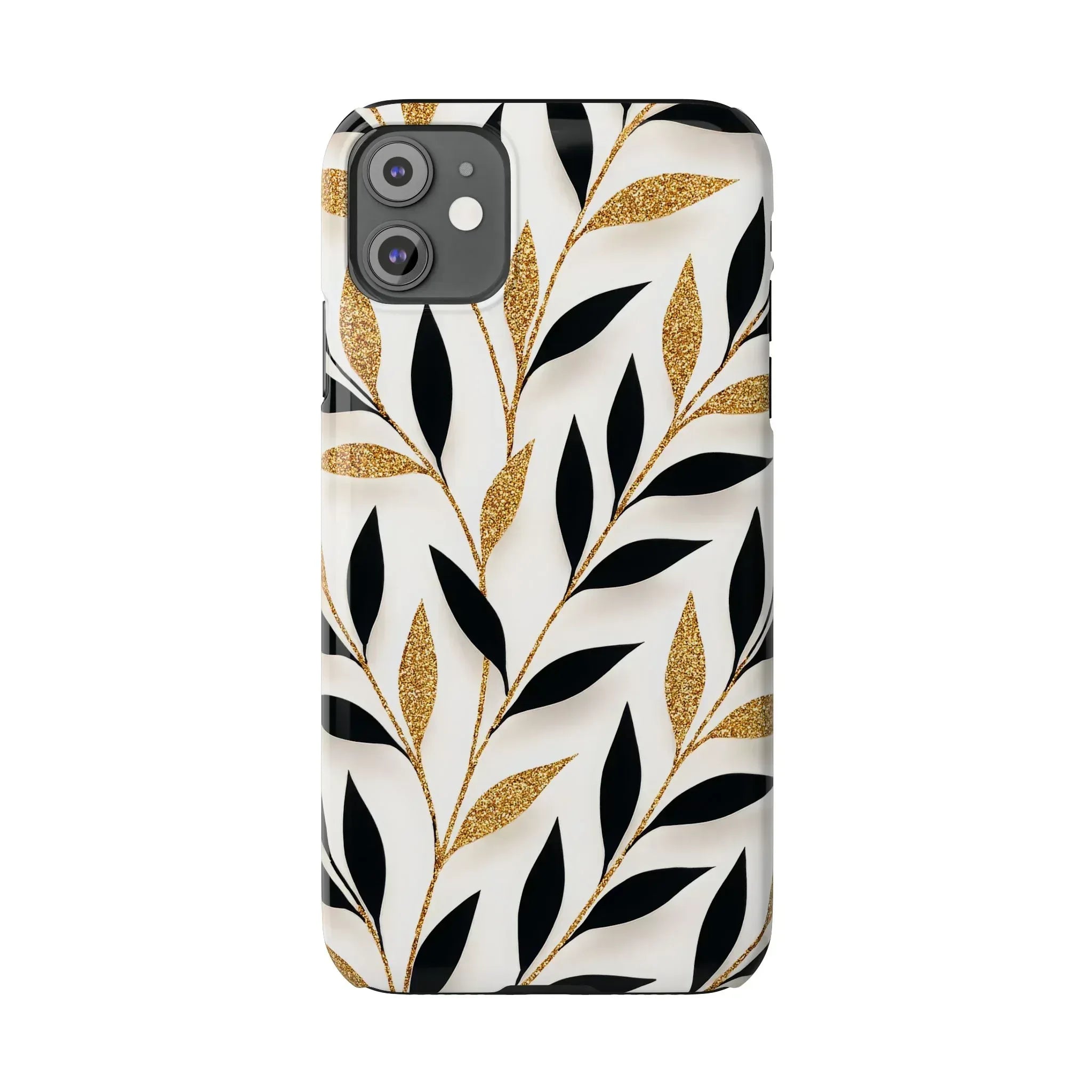 Botanical Gold Leaf Phone Case for iPhone 11-17 - KARARMDESIGN