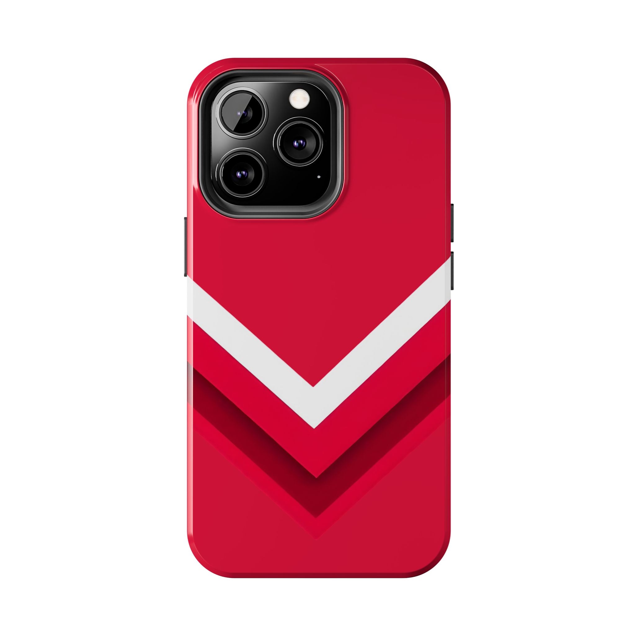 Red Chevron Armor Phone Case for iPhone 11–16 & Galaxy S21–S24