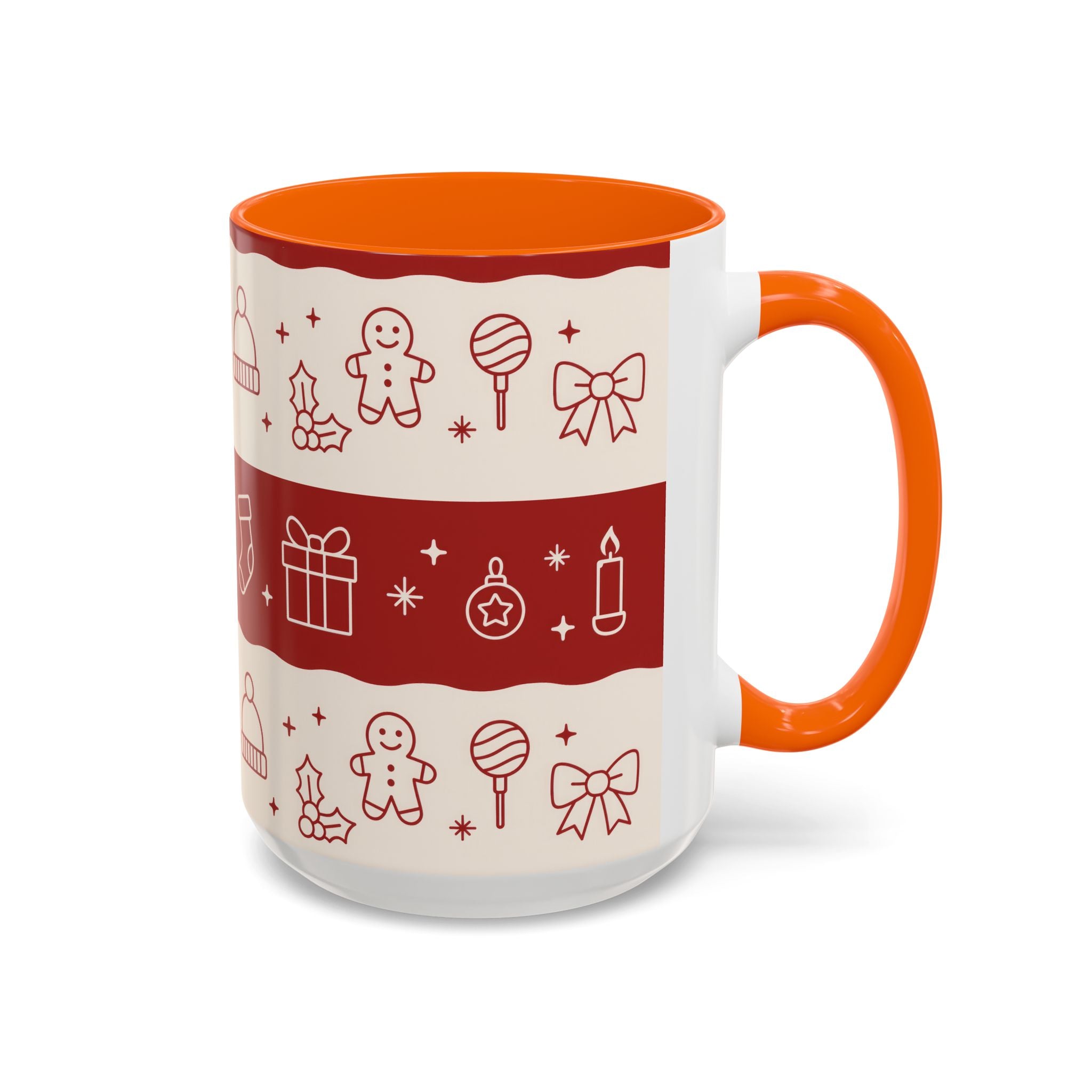 Holiday Cheer Icons Mug - Accent Coffee Mug (11, 15oz)