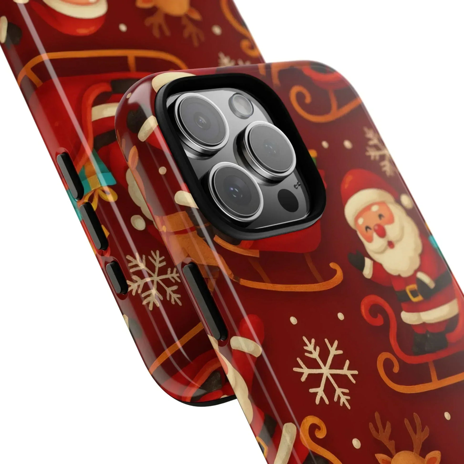 Santa Sleigh Ride Phone Case for iPhone 11-17 and Galaxy S10-S25 - KARARMDESIGN