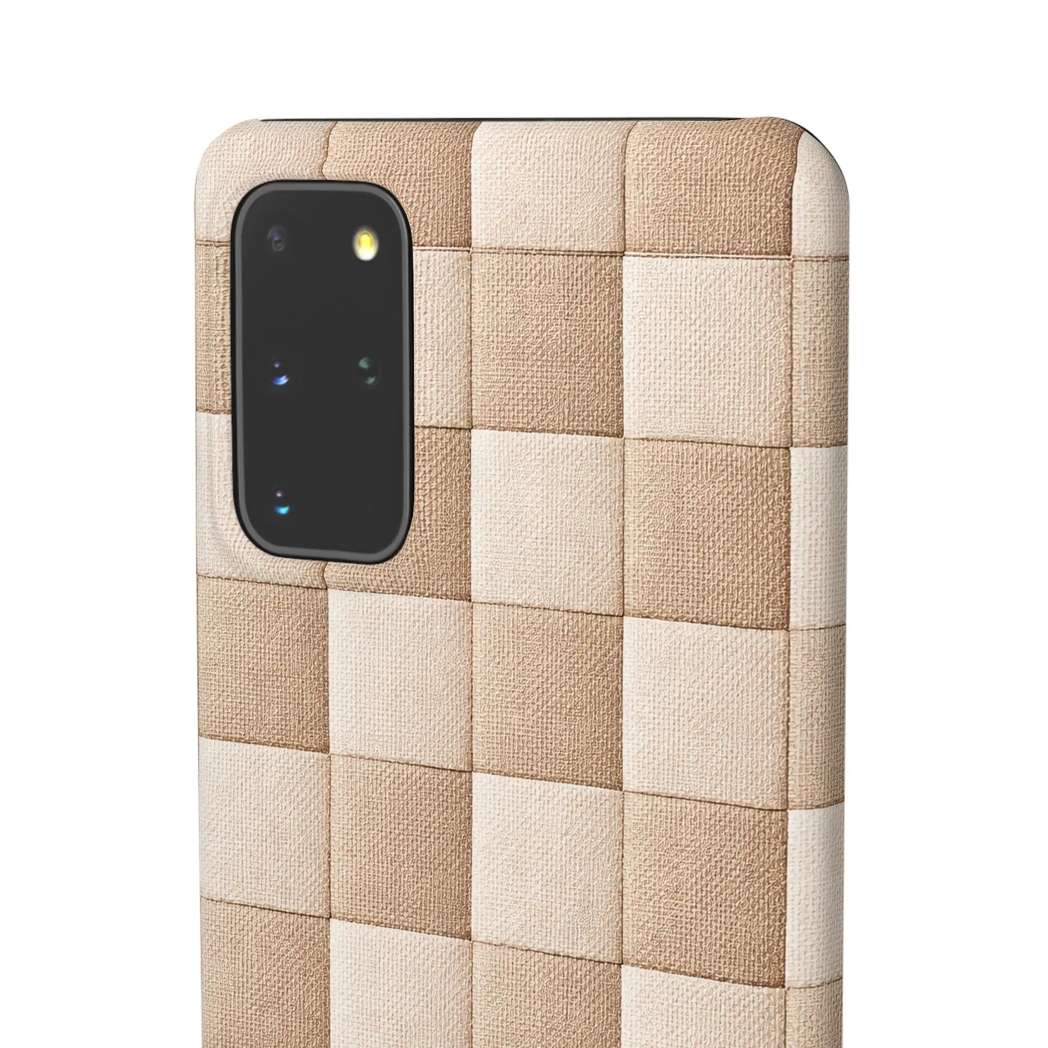 Beige Woven Phone Case for iPhone 11-17 and Galaxy S20-S25 - KARARMDESIGN