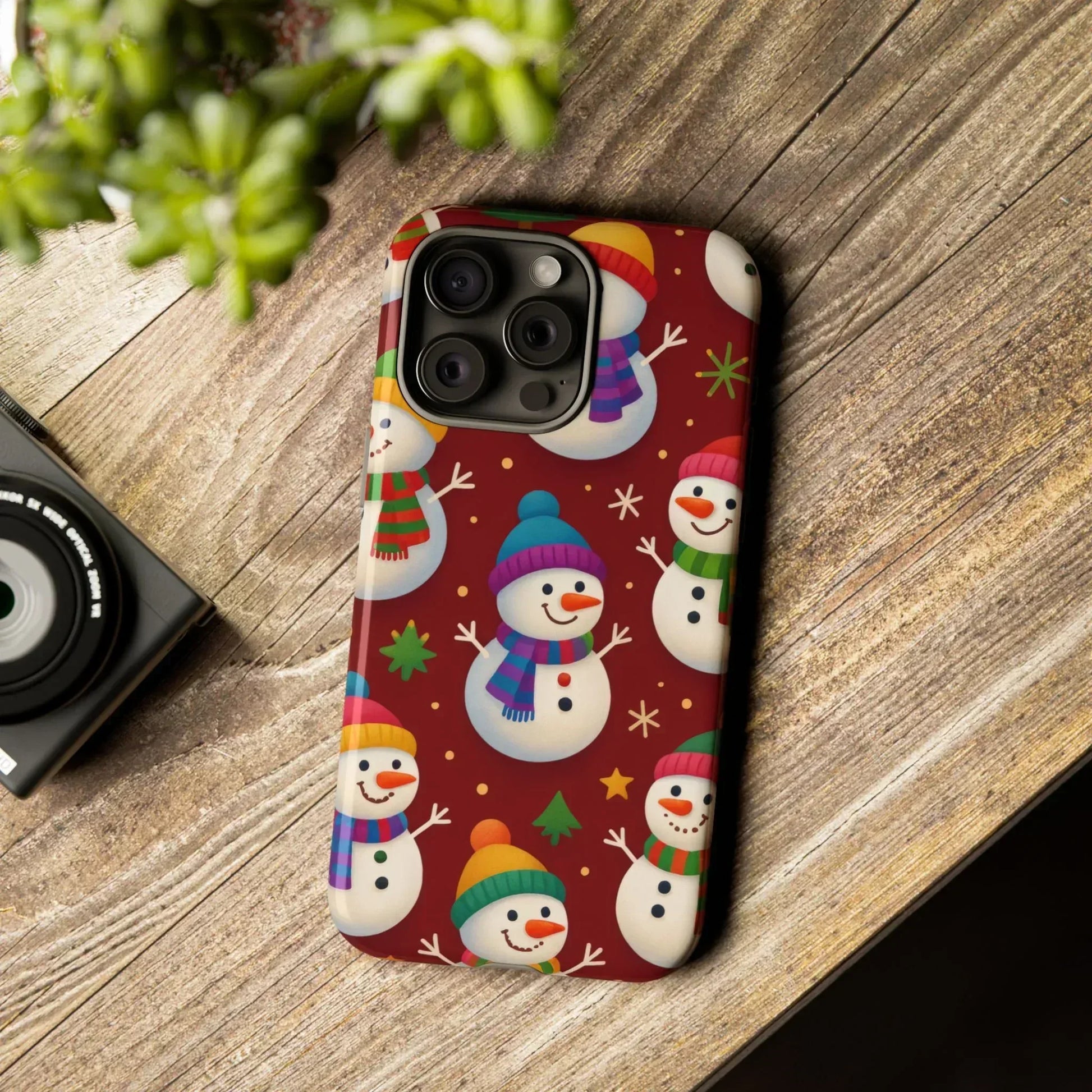 Festive Snowmen Parade Phone Case for iPhone 11–17 and Galaxy S10–S25 - KARARMDESIGN