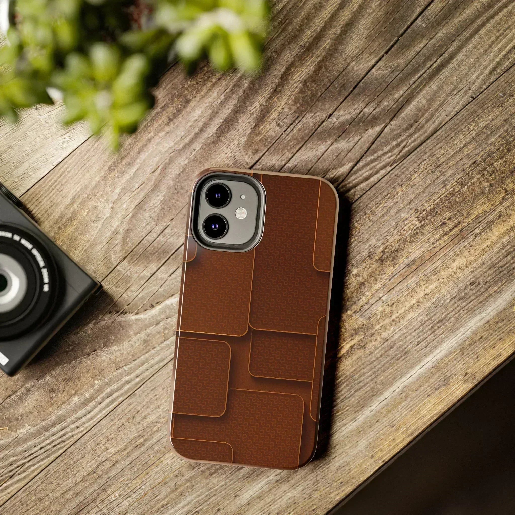 Textured Brown Phone Case for iPhone 7-16 and Samsung Galaxy S21-S24 - KARARMDESIGN