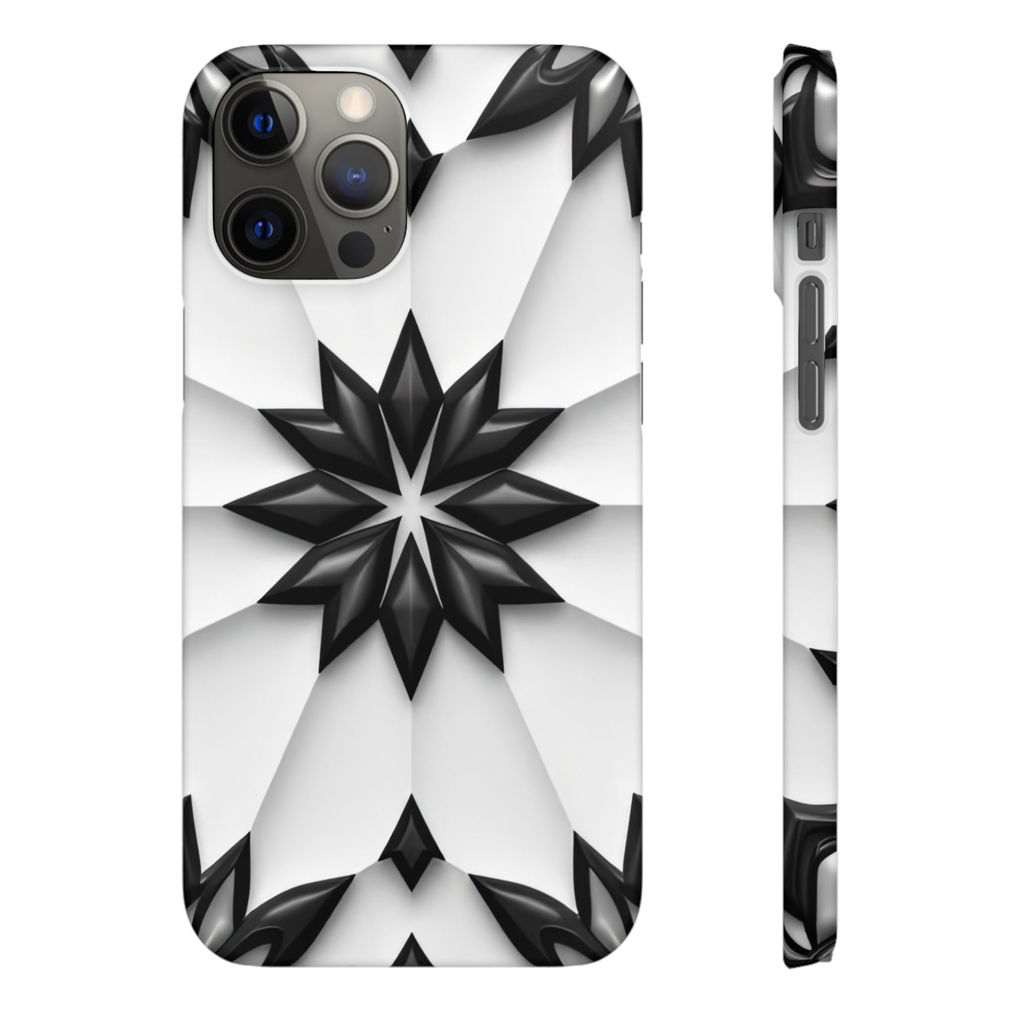 Black & White Geometric Snap Case for iPhone & Samsung Galaxy
