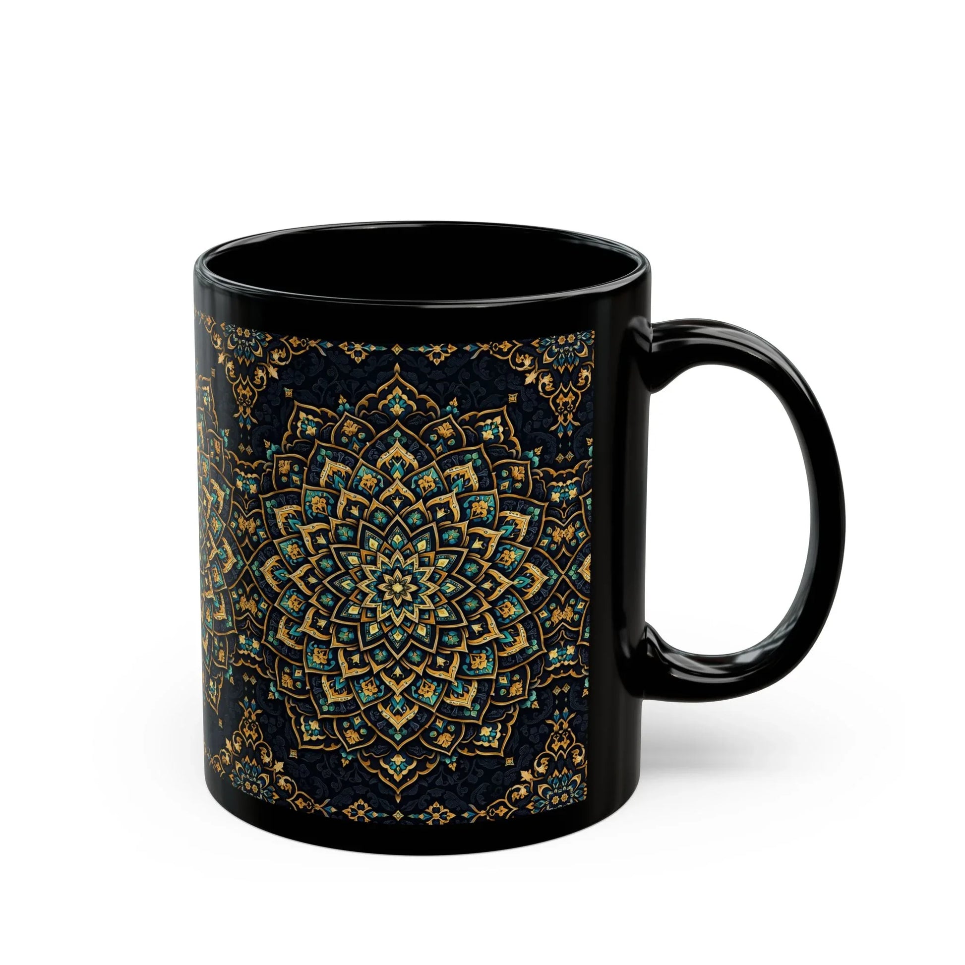 Ornate Mandala Mug - Black Mug (11oz, 15oz) - KARARMDESIGN