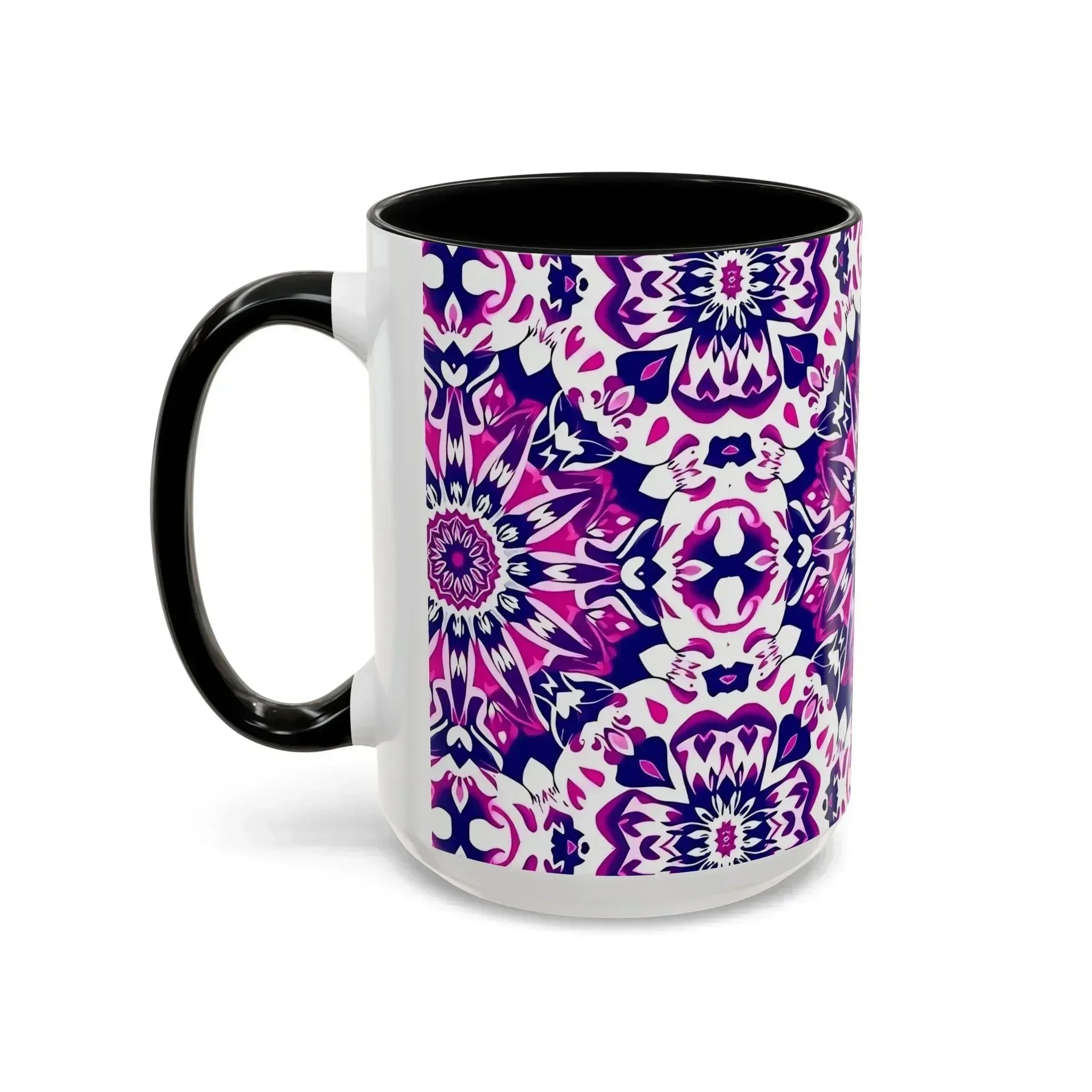 Vibrant Mandala Burst Ceramic Coffee Mug -11 & 15oz - KARARMDESIGN