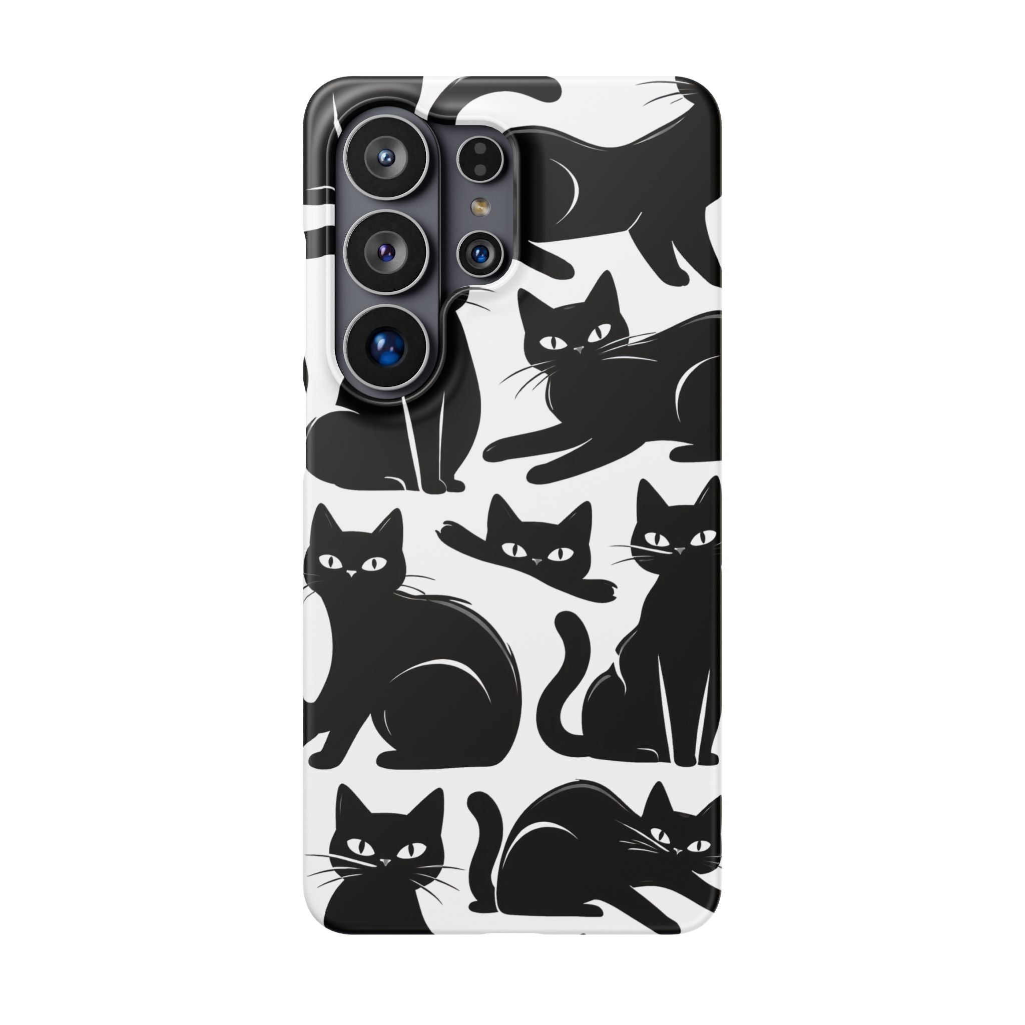 Black Cats Phone Case for iPhone 11-17 and Galaxy S20-S26