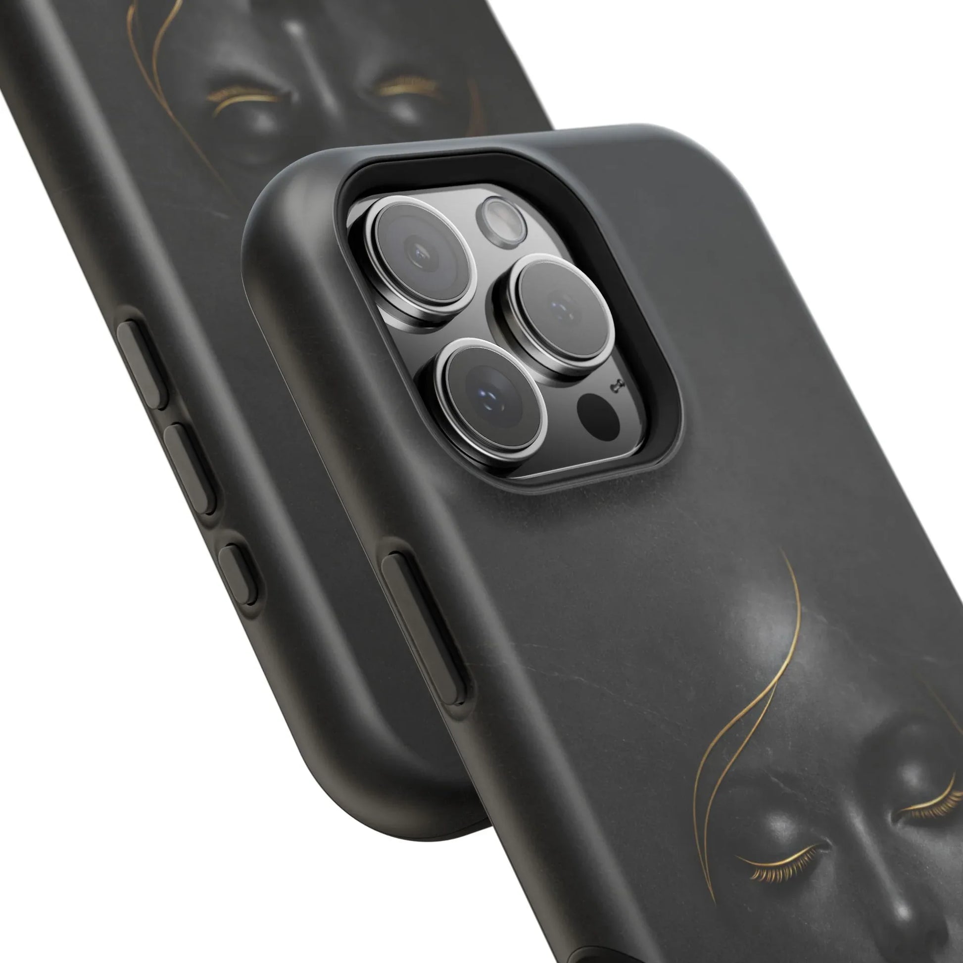 Black Gold Face Phone Case for iPhone 13-17 - KARARMDESIGN