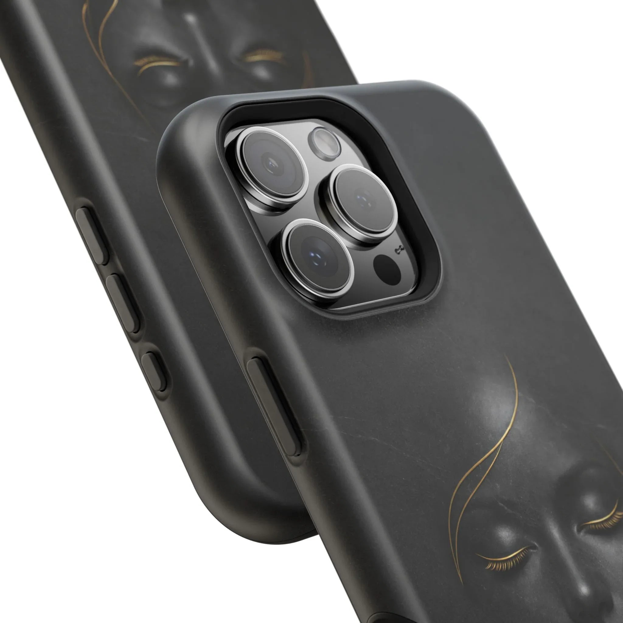 Black Gold Face Phone Case for iPhone 13-17 - KARARMDESIGN