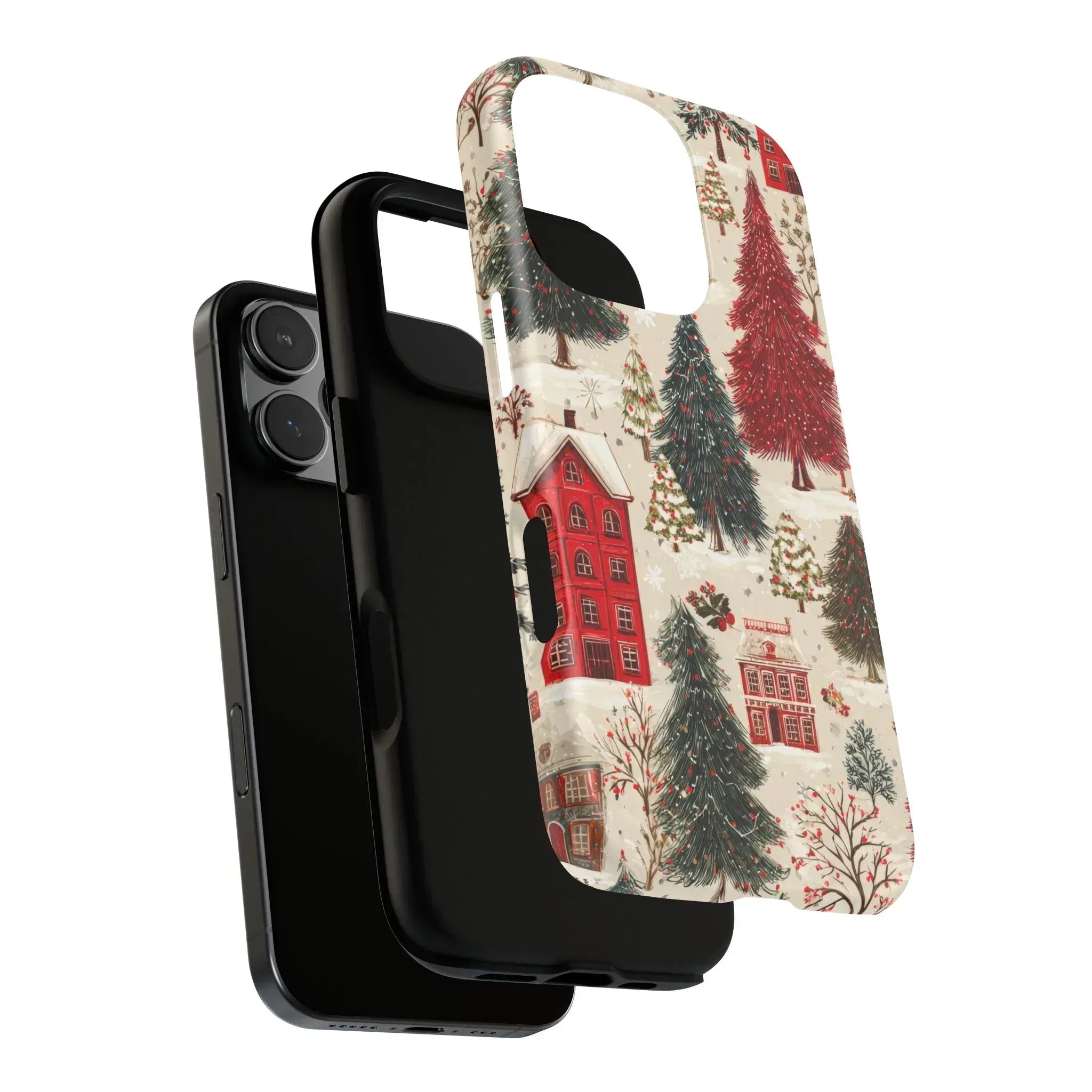 Cozy Winter Village Phone Case for iPhone 11-17 and Galaxy S10-S25 - KARARMDESIGN