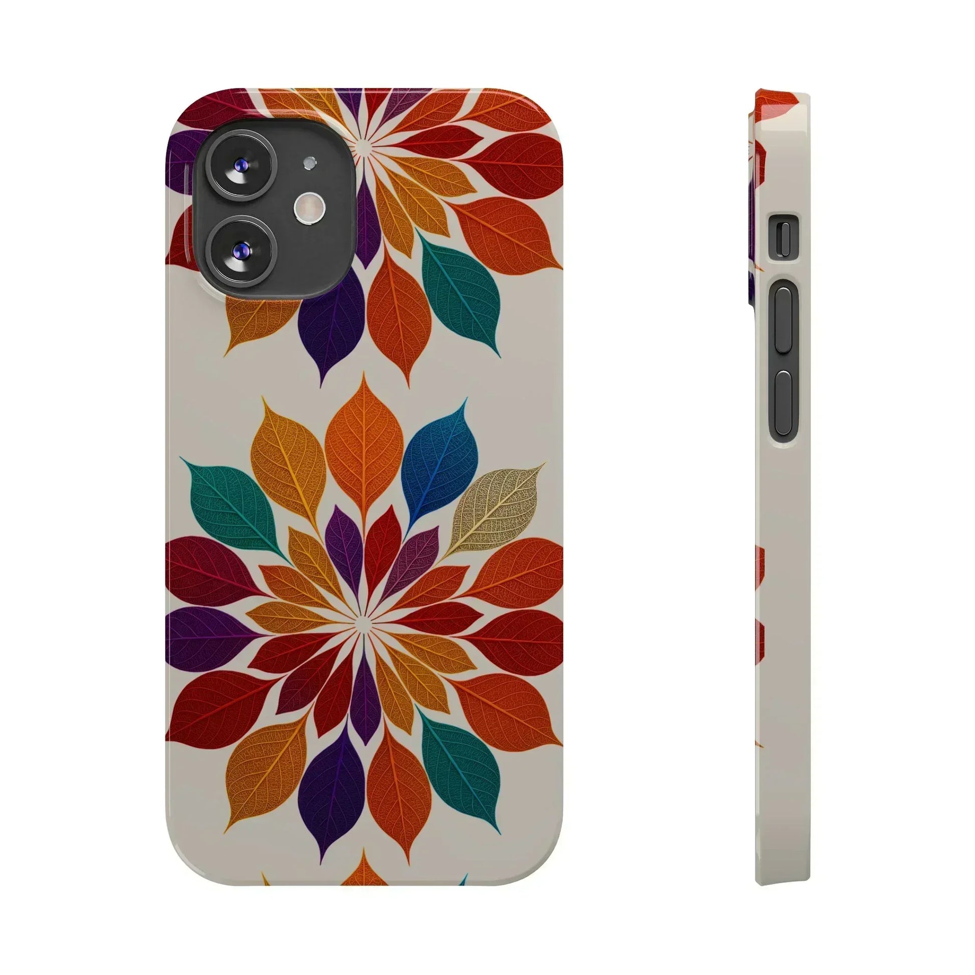 Leaf Mandala Phone Case for iPhone 11-16 - KARARMDESIGN