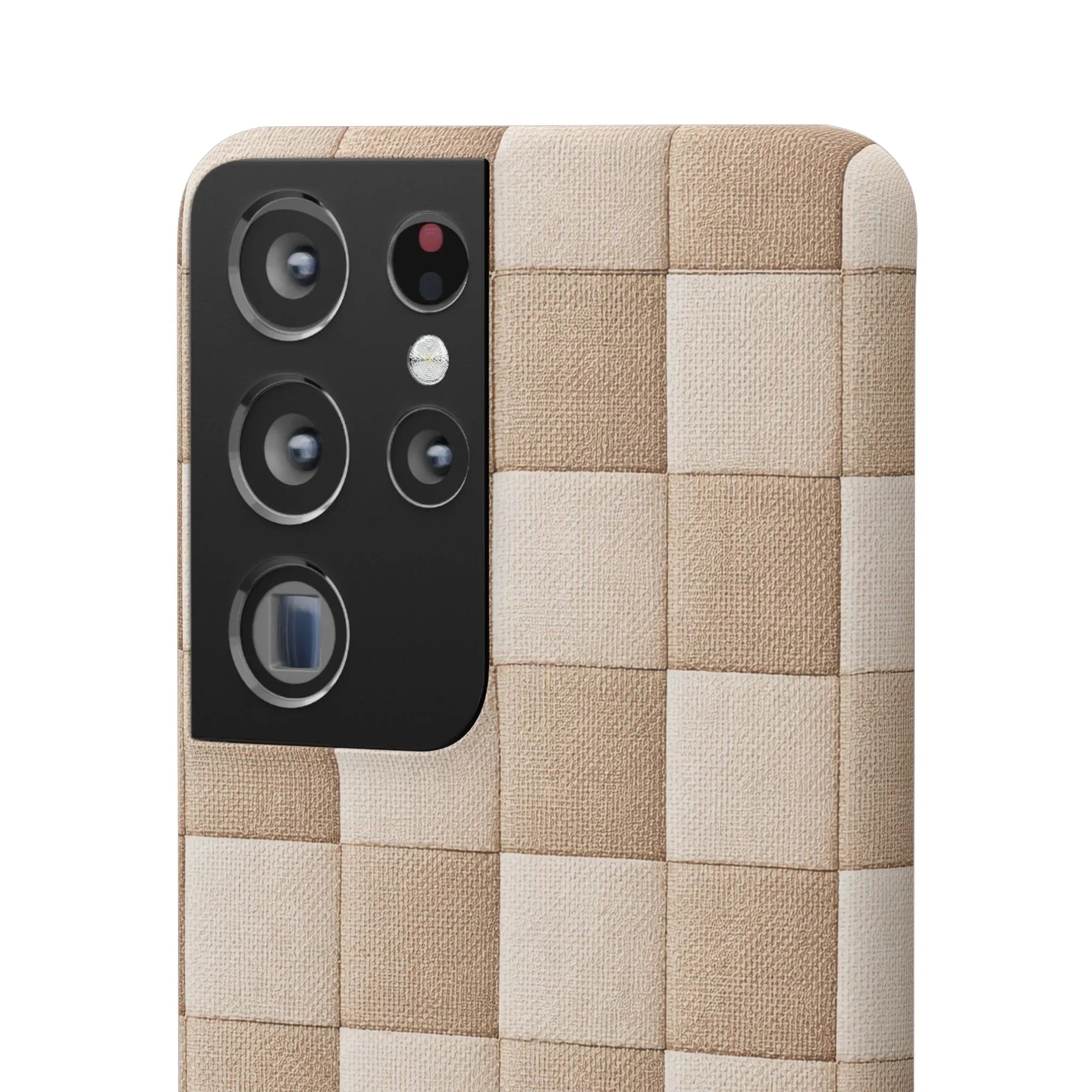 Beige Woven Phone Case for iPhone 11-17 and Galaxy S20-S25 - KARARMDESIGN