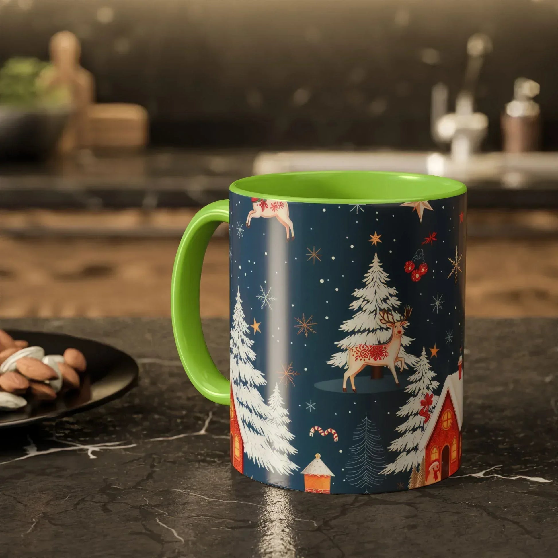 Dark Blue Christmas Mug - Colorful Mugs (11oz, 15oz) - KARARMDESIGN