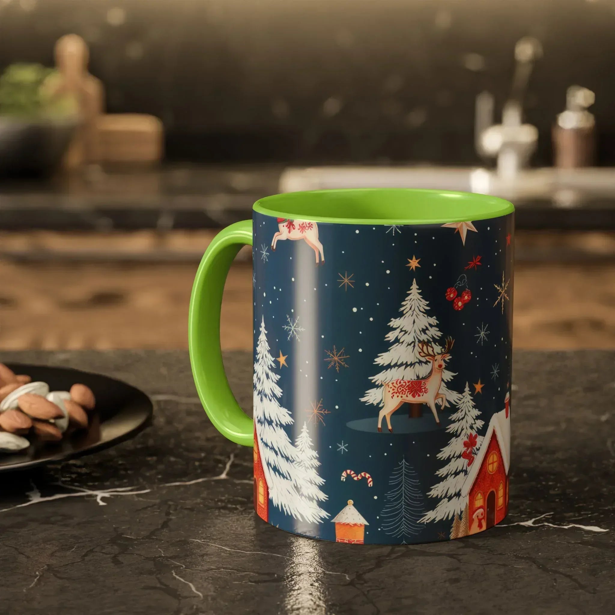 Dark Blue Christmas Mug - Colorful Mugs (11oz, 15oz) - KARARMDESIGN
