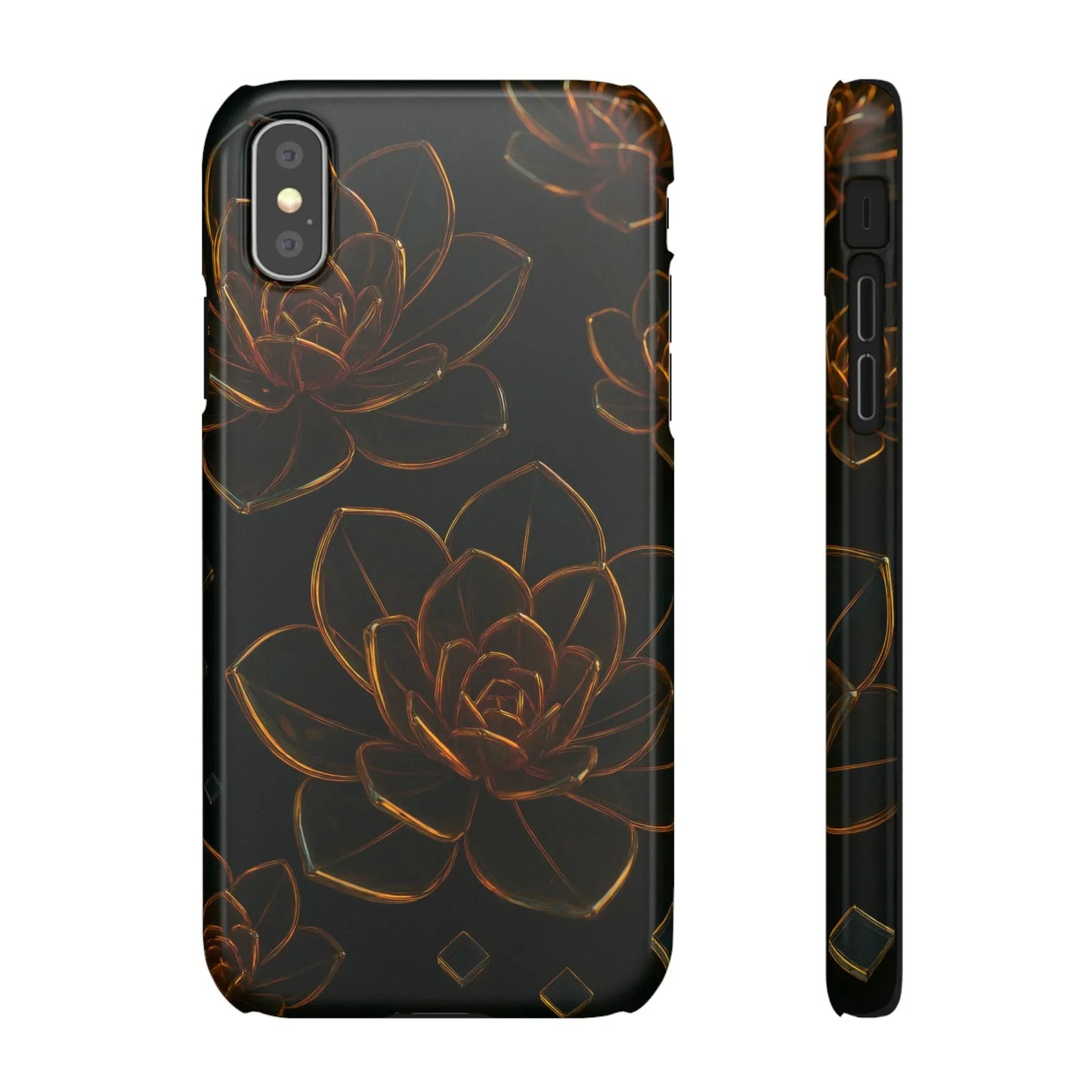Glass Flower Phone Case for iPhone 7-16 and Galaxy S10-S24 Models