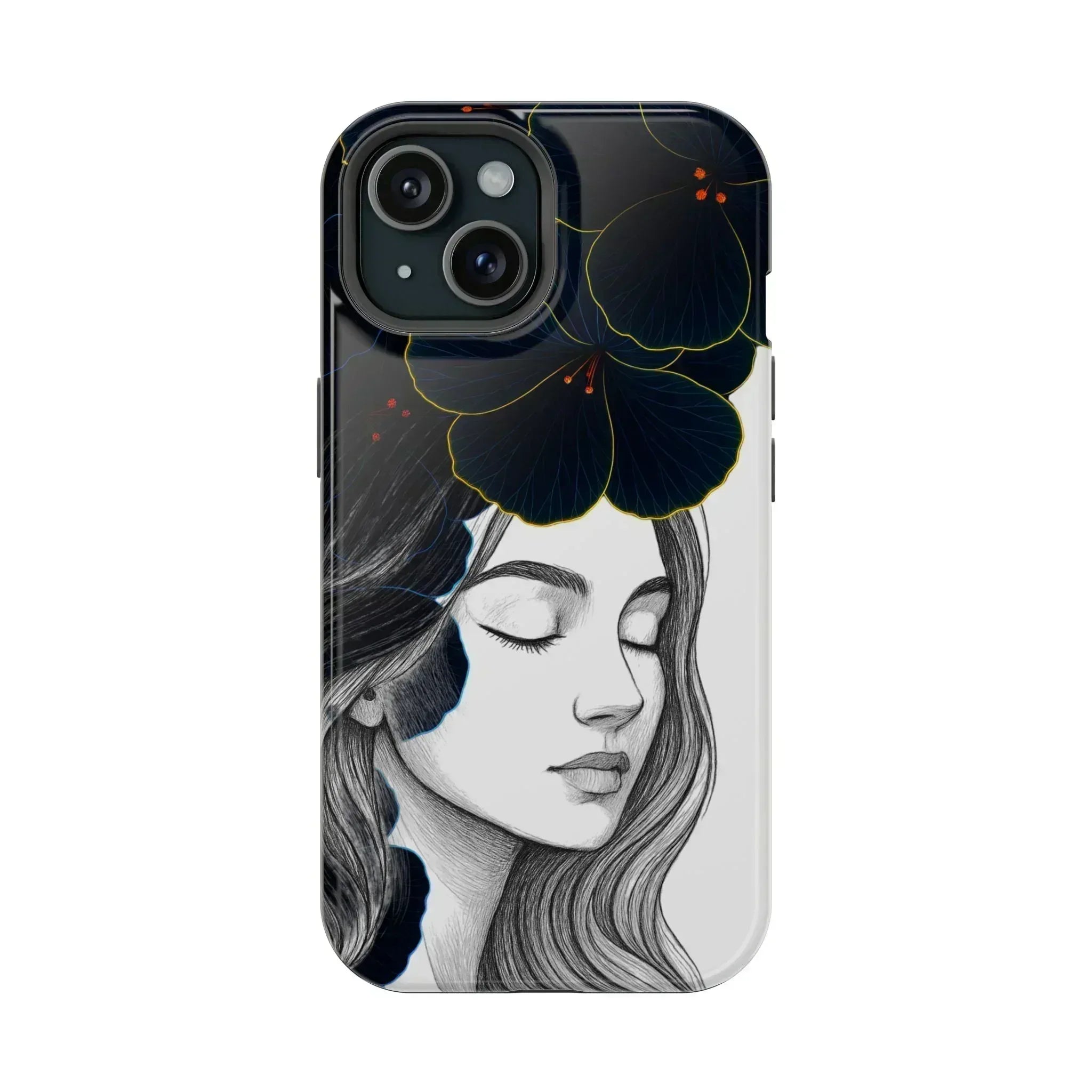 Dark Floral Elegance Phone Case for iPhone 13-16 - KARARMDESIGN