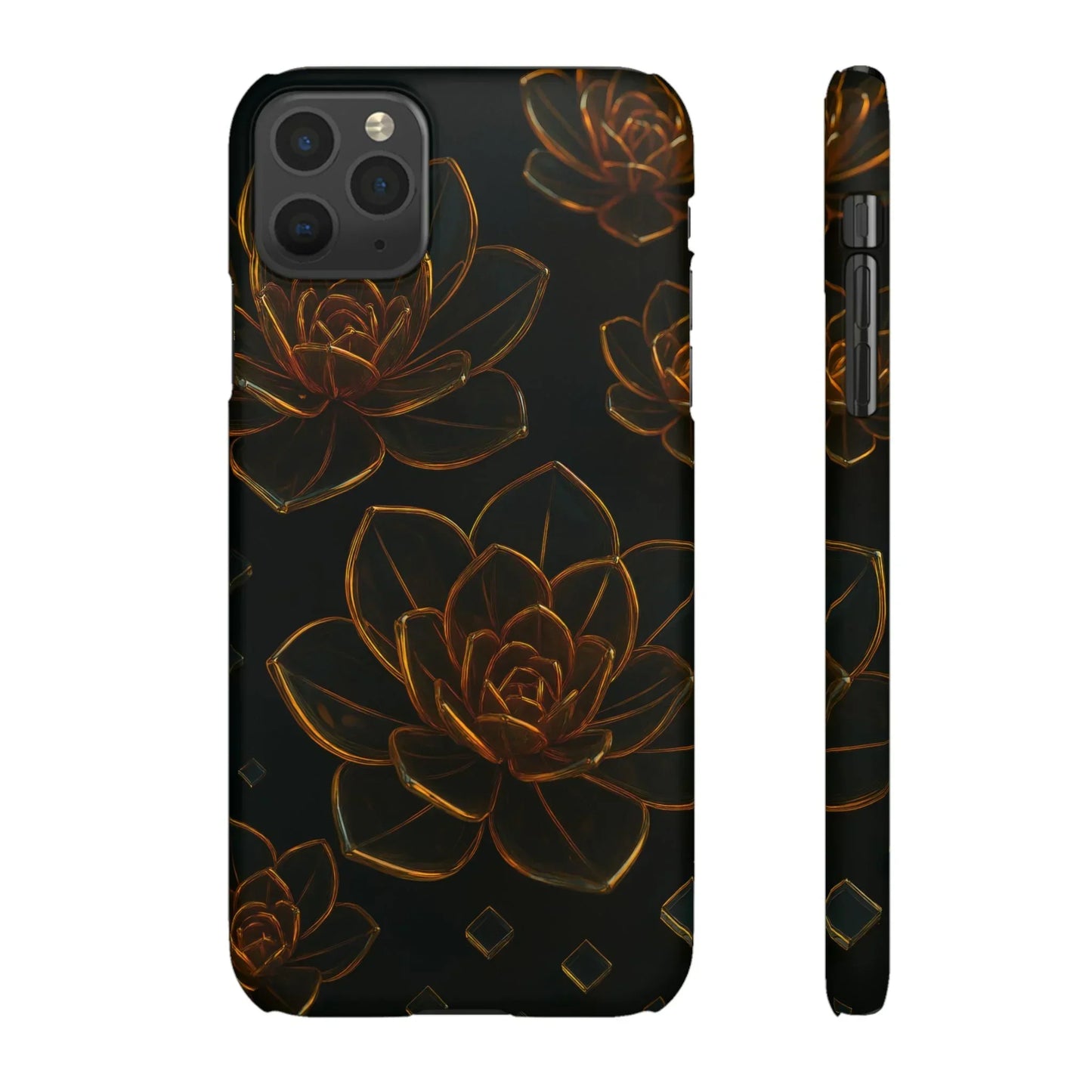 Glass Flower Phone Case for iPhone 7-16 and Galaxy S10-S24 Models