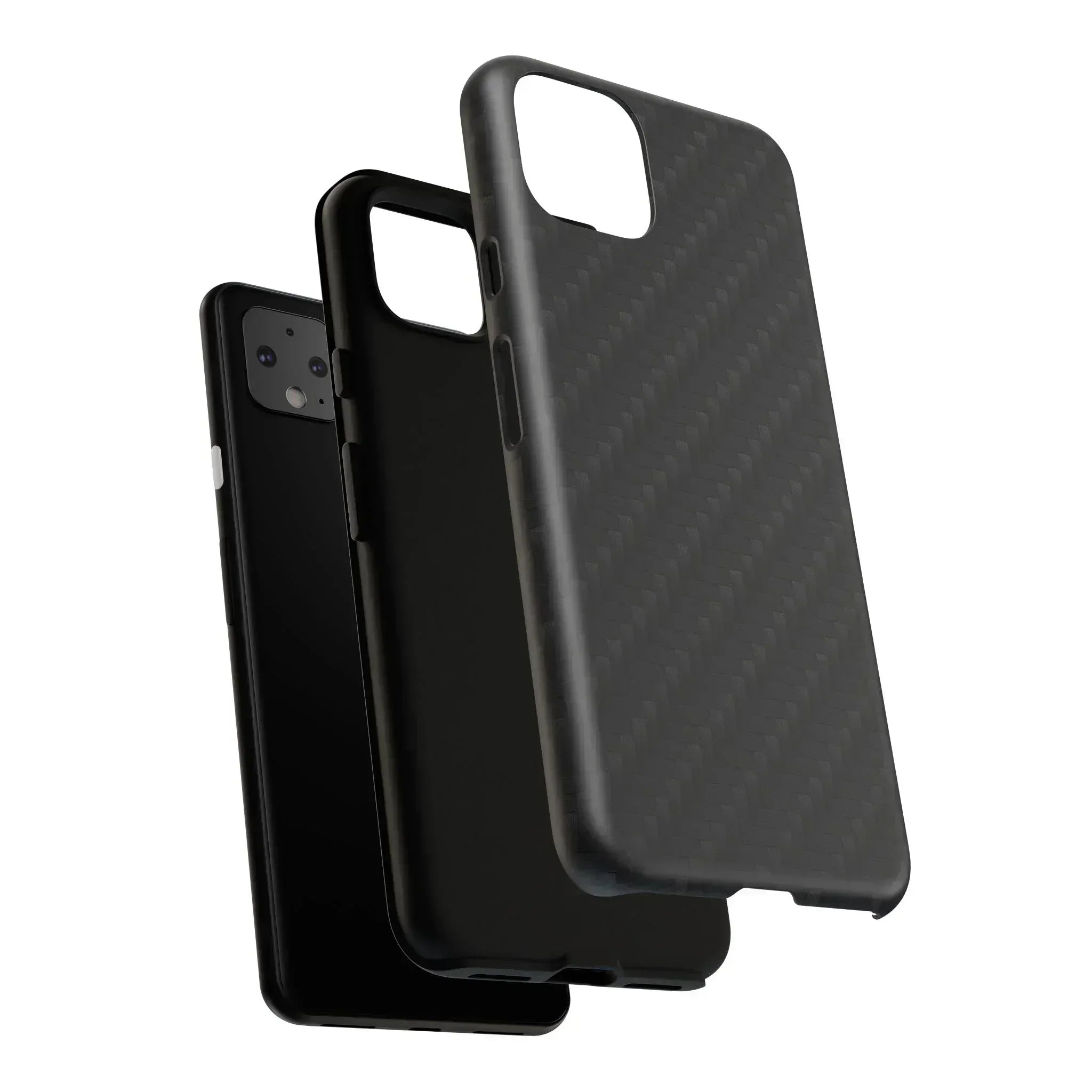Black Carbon Phone Case for iPhone 8-16 and Google Pixel up to 9 - KARARMDESIGN