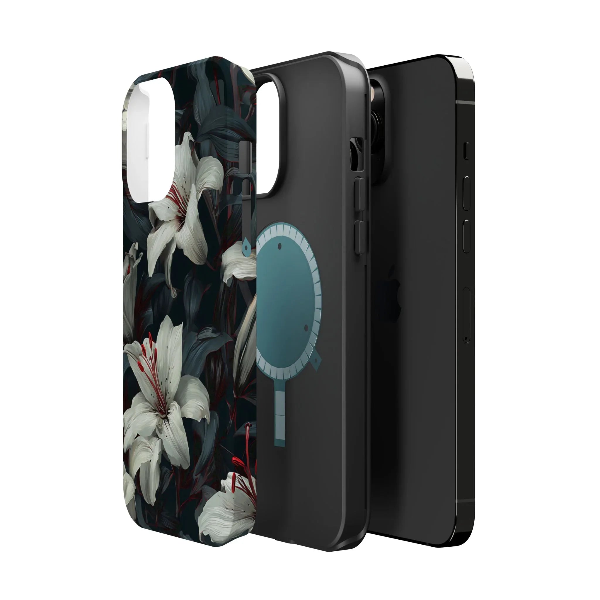 White Lily Floral Phone Case for iPhone 13-17 - KARARMDESIGN