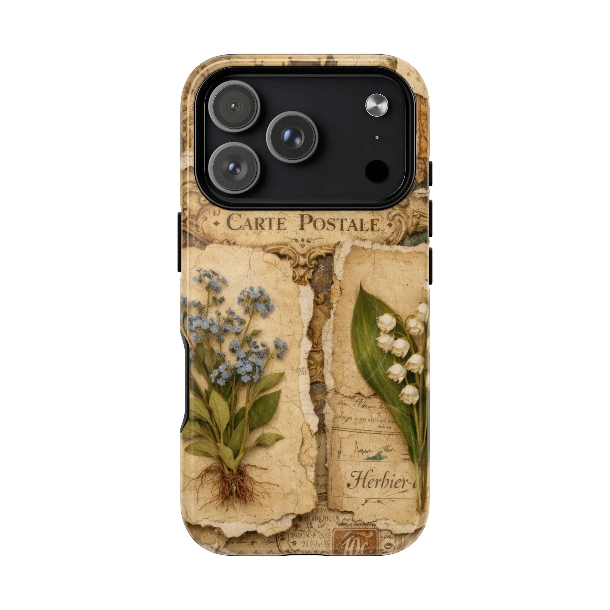 Vintage Botanical Postcard Phone Case for iPhone 13-17 - KARARMDESIGN