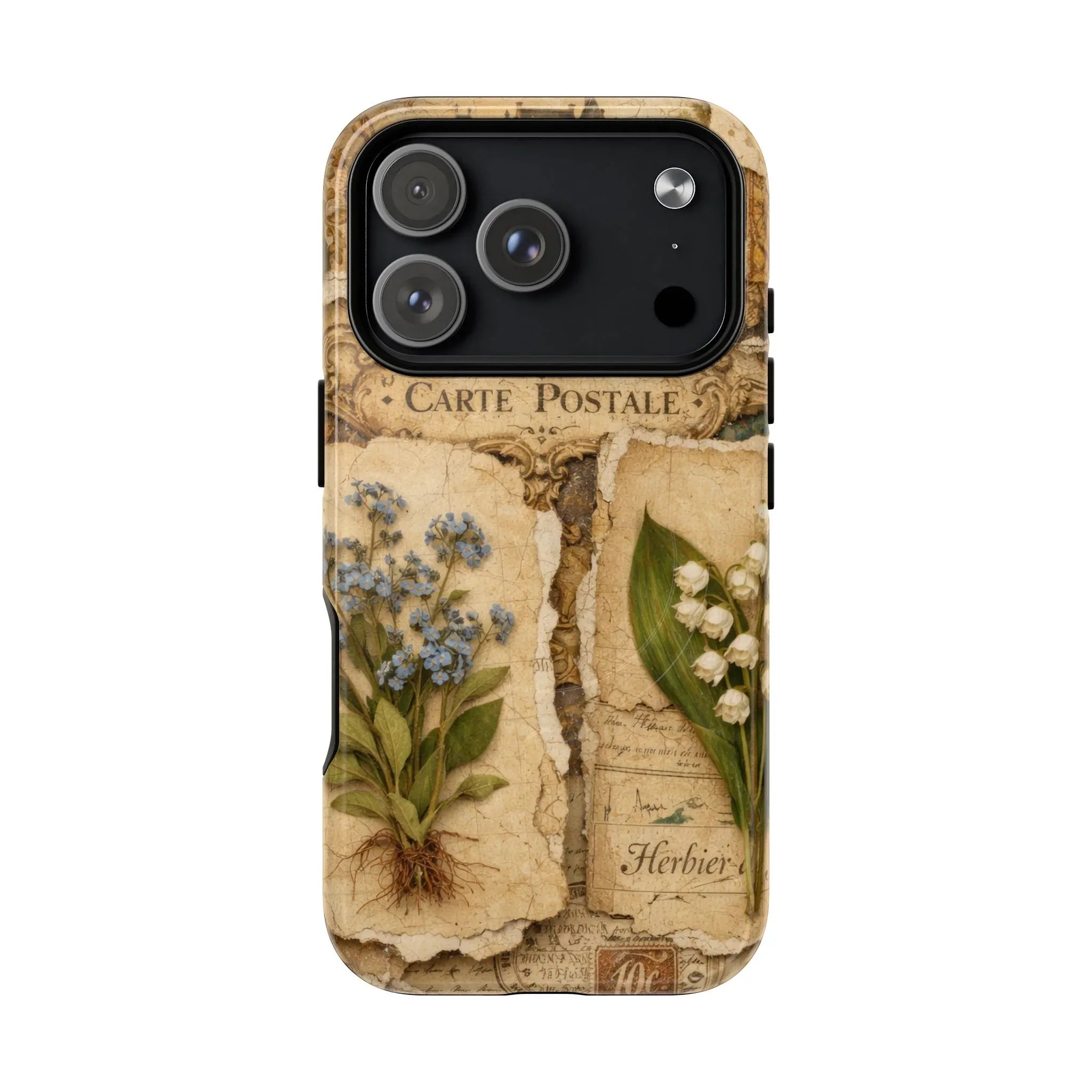 Vintage Botanical Postcard Phone Case for iPhone 13-17 - KARARMDESIGN