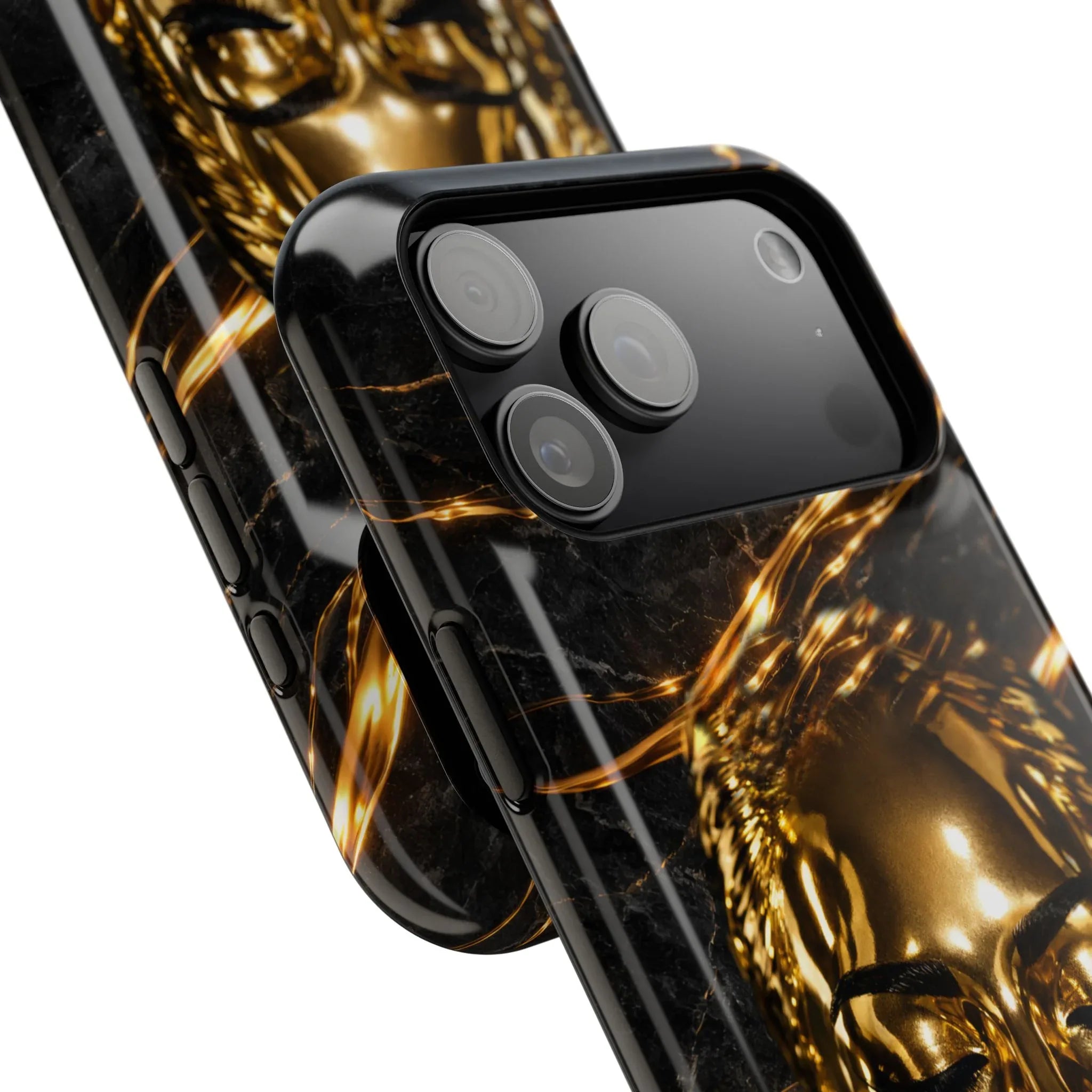 Luxury Gold Portrait Phone Case for iPhone 11-17 and Galaxy S21-S25 - KARARMDESIGN
